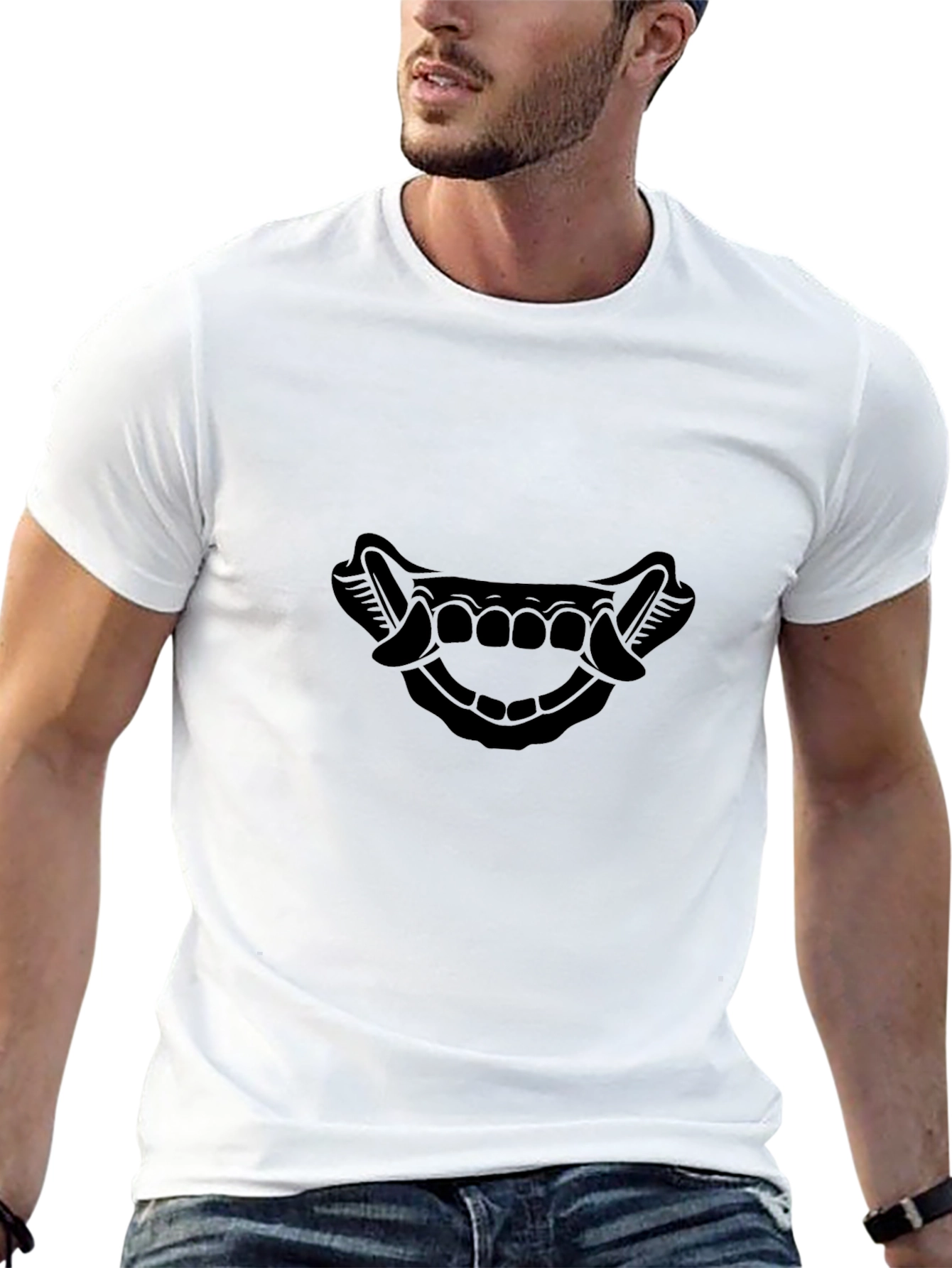 Samurai Teeth Graphic Black T-Shirt