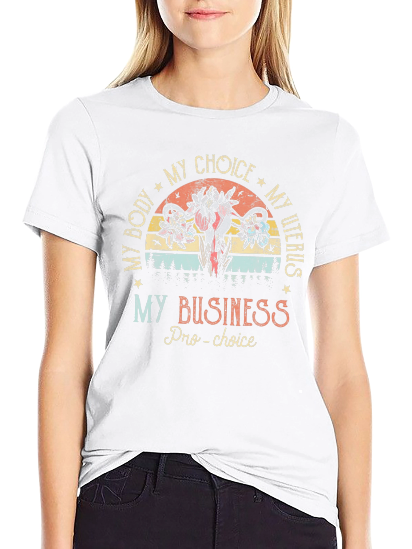 Pro-Choice Uterus Floral T-Shirt