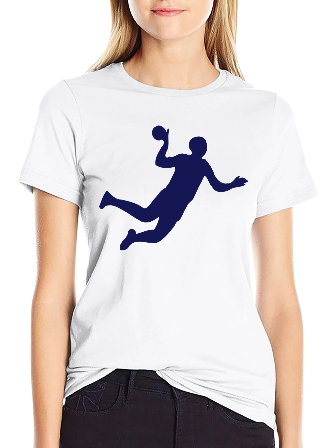 Handball Player Graphic Tee - Sporty Black T-Shirt