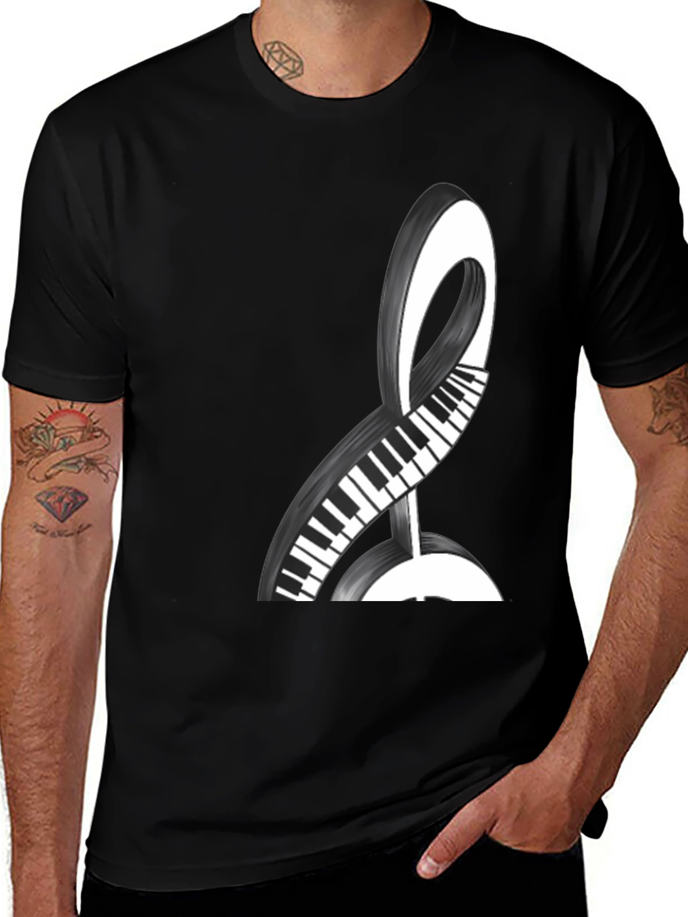 Musical Keys Graphic Tee - Black