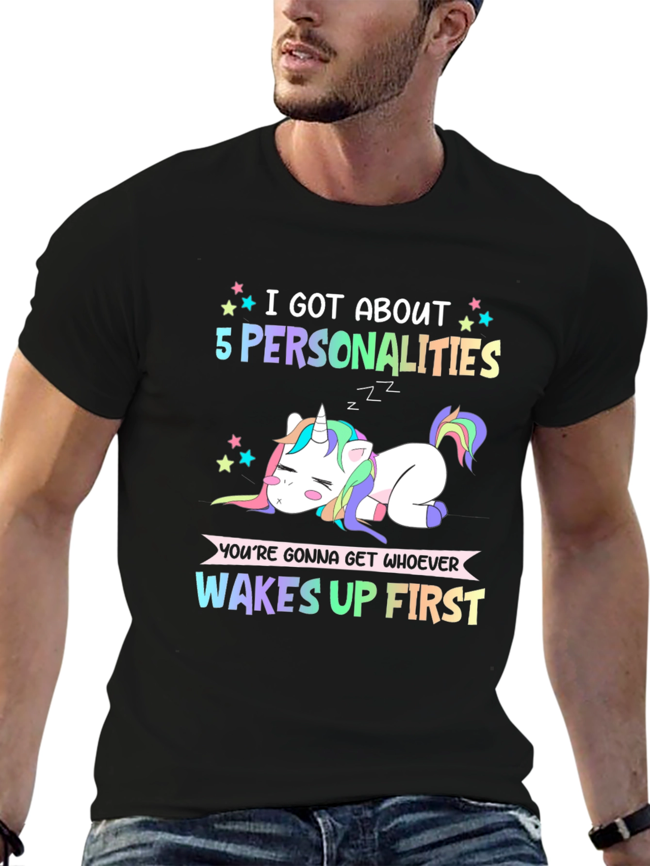 5 Personalities Unicorn Graphic Tee