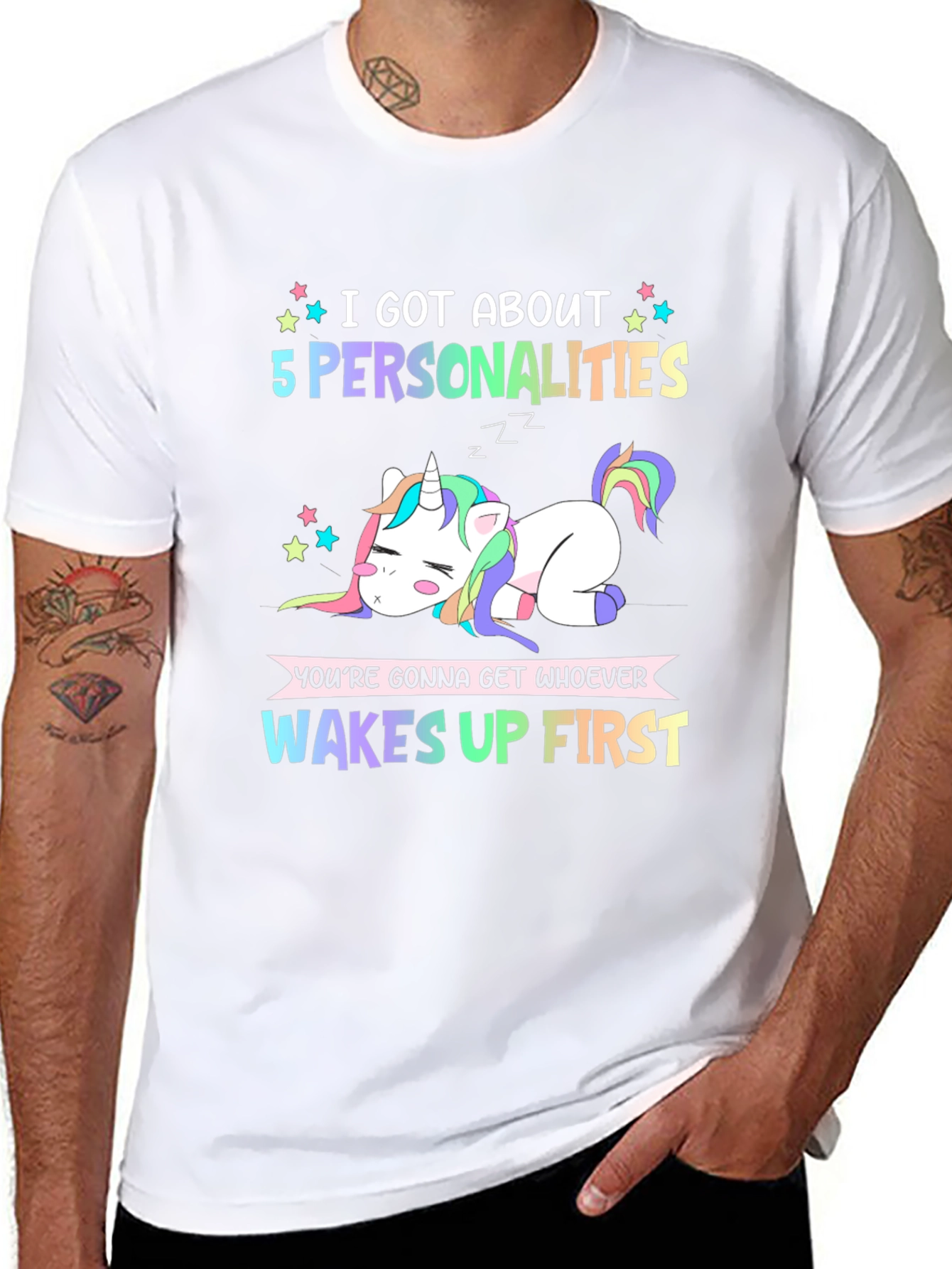 5 Personalities Unicorn Graphic Tee
