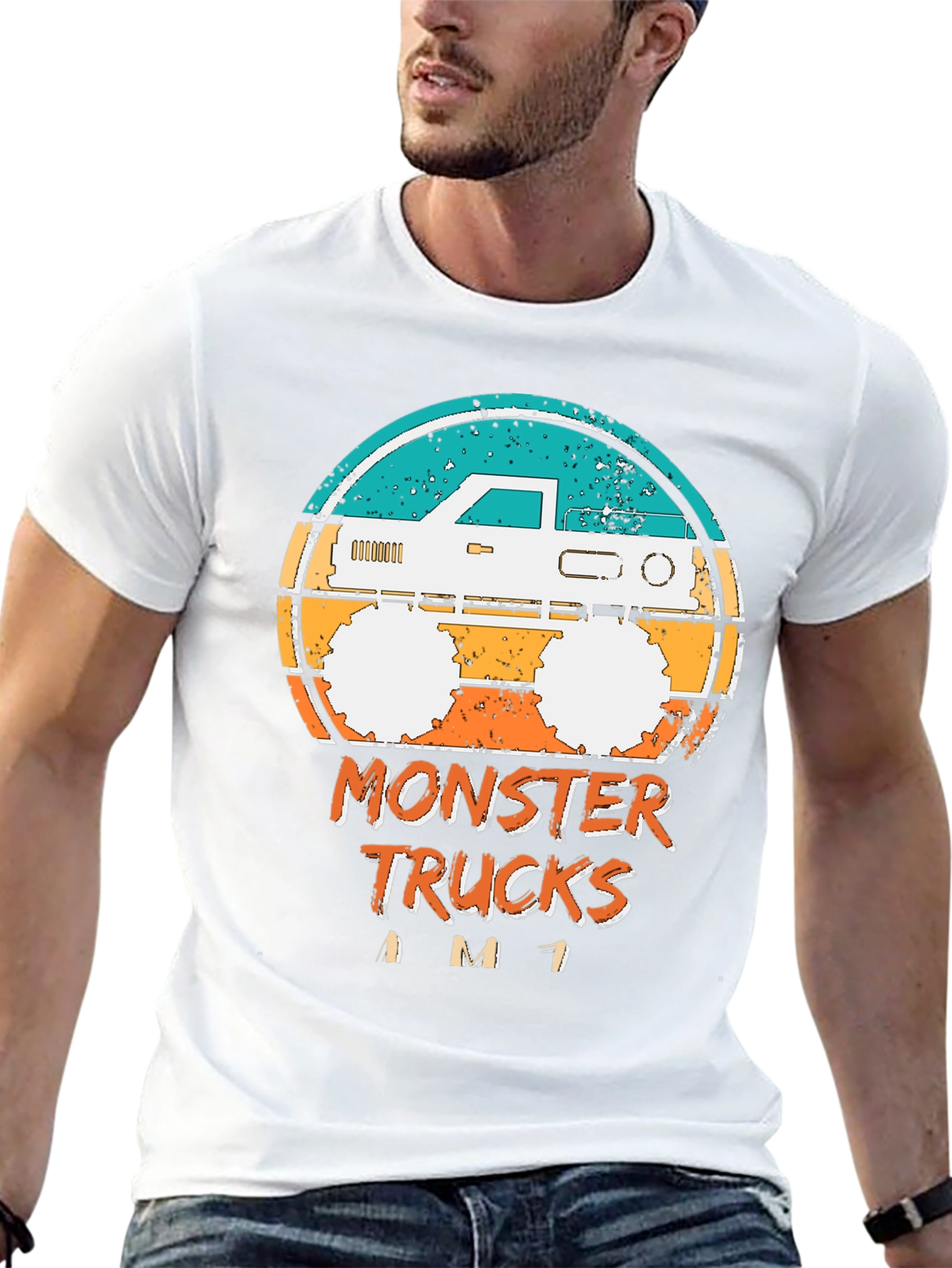 Monster Truck Graphic Tee - Retro Style Black T-Shirt
