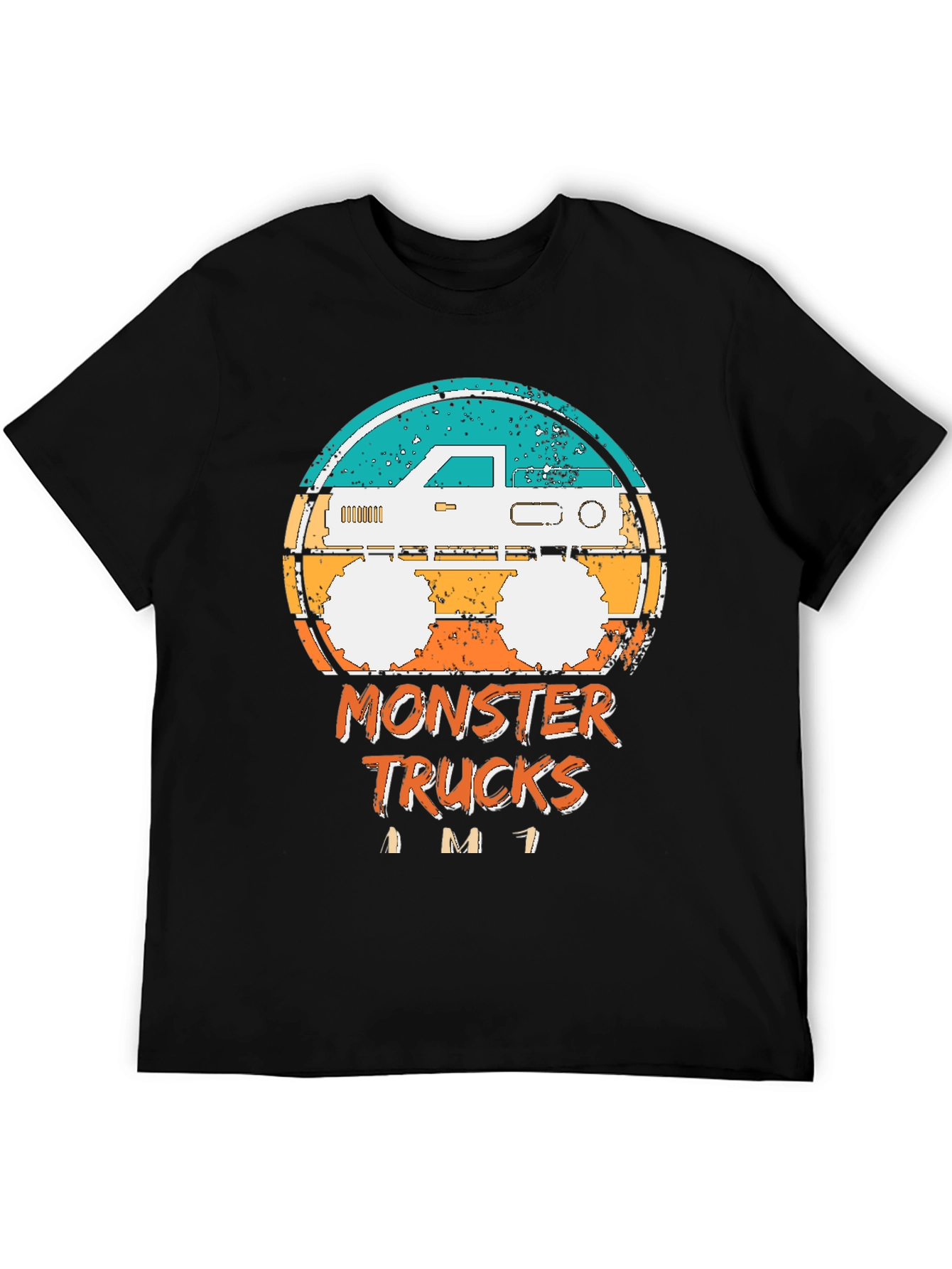 Monster Truck Graphic Tee - Retro Style Black T-Shirt