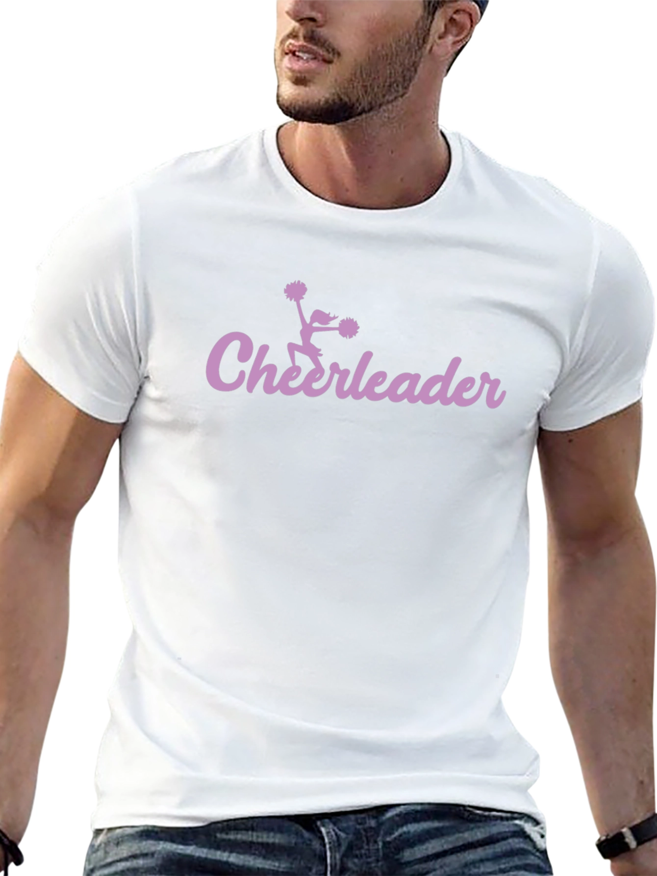 Cheerleader Graphic Tee - Black Cotton T-Shirt