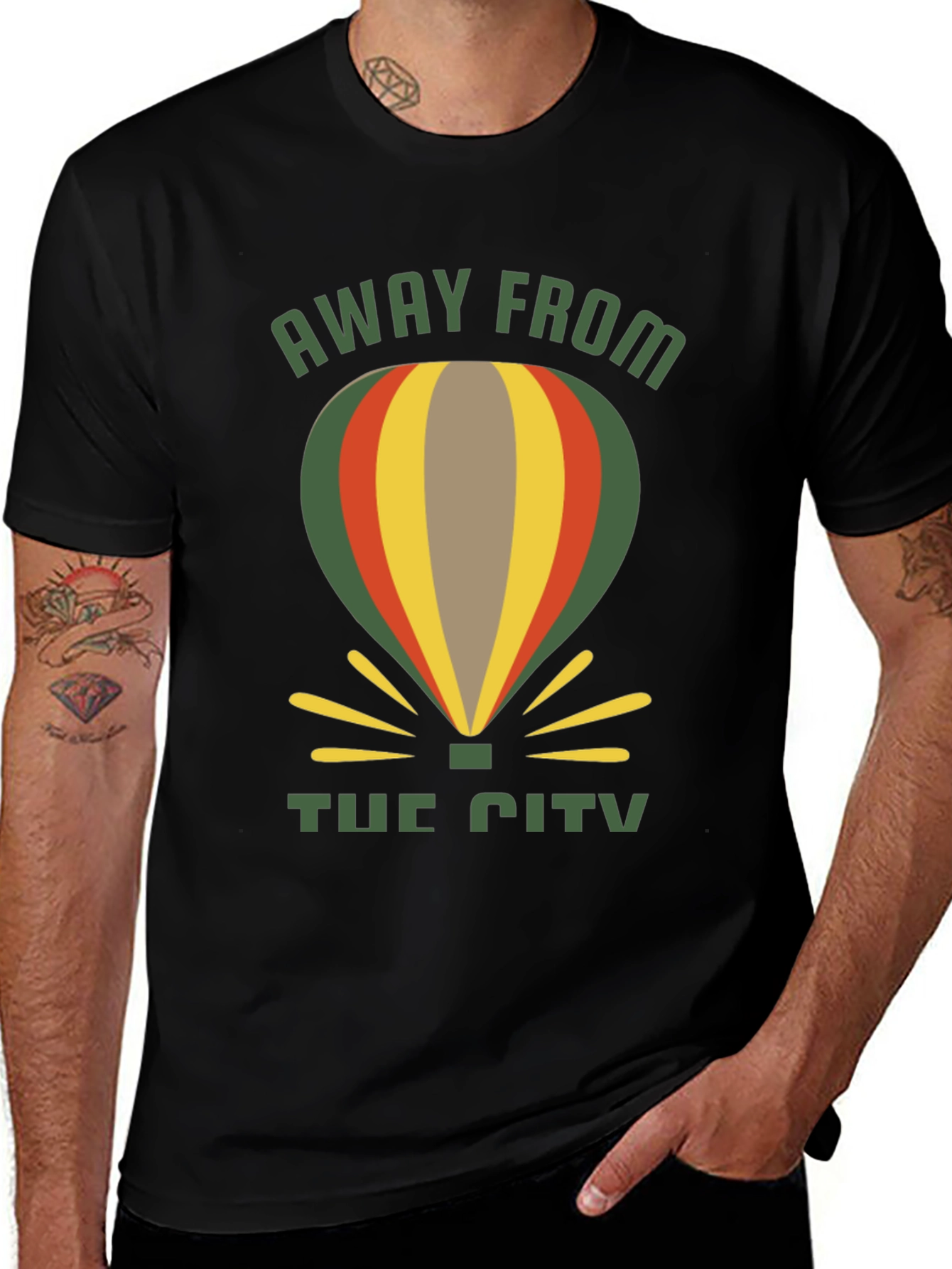 Away From The City Hot Air Balloon T-Shirt