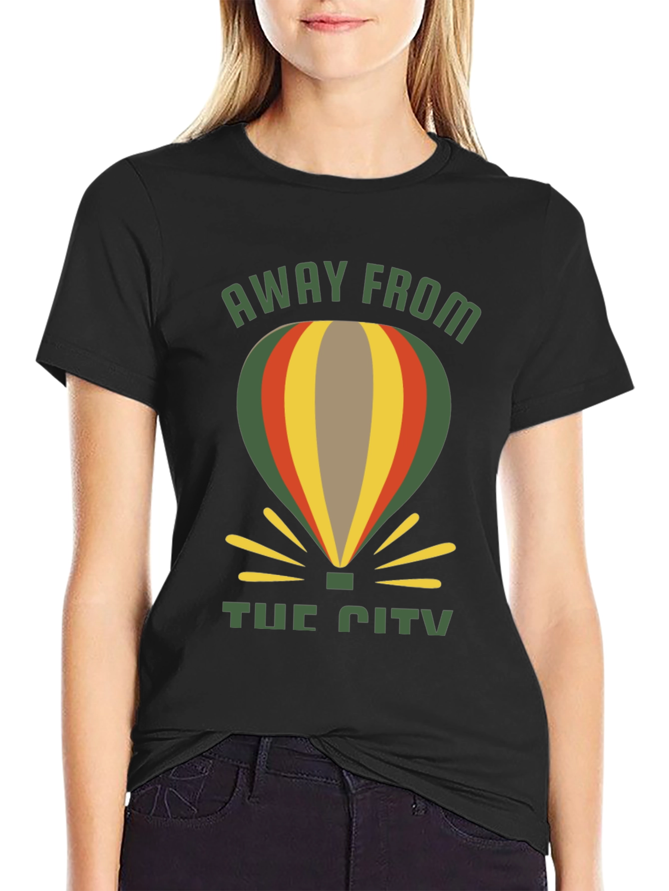 Away From The City Hot Air Balloon T-Shirt
