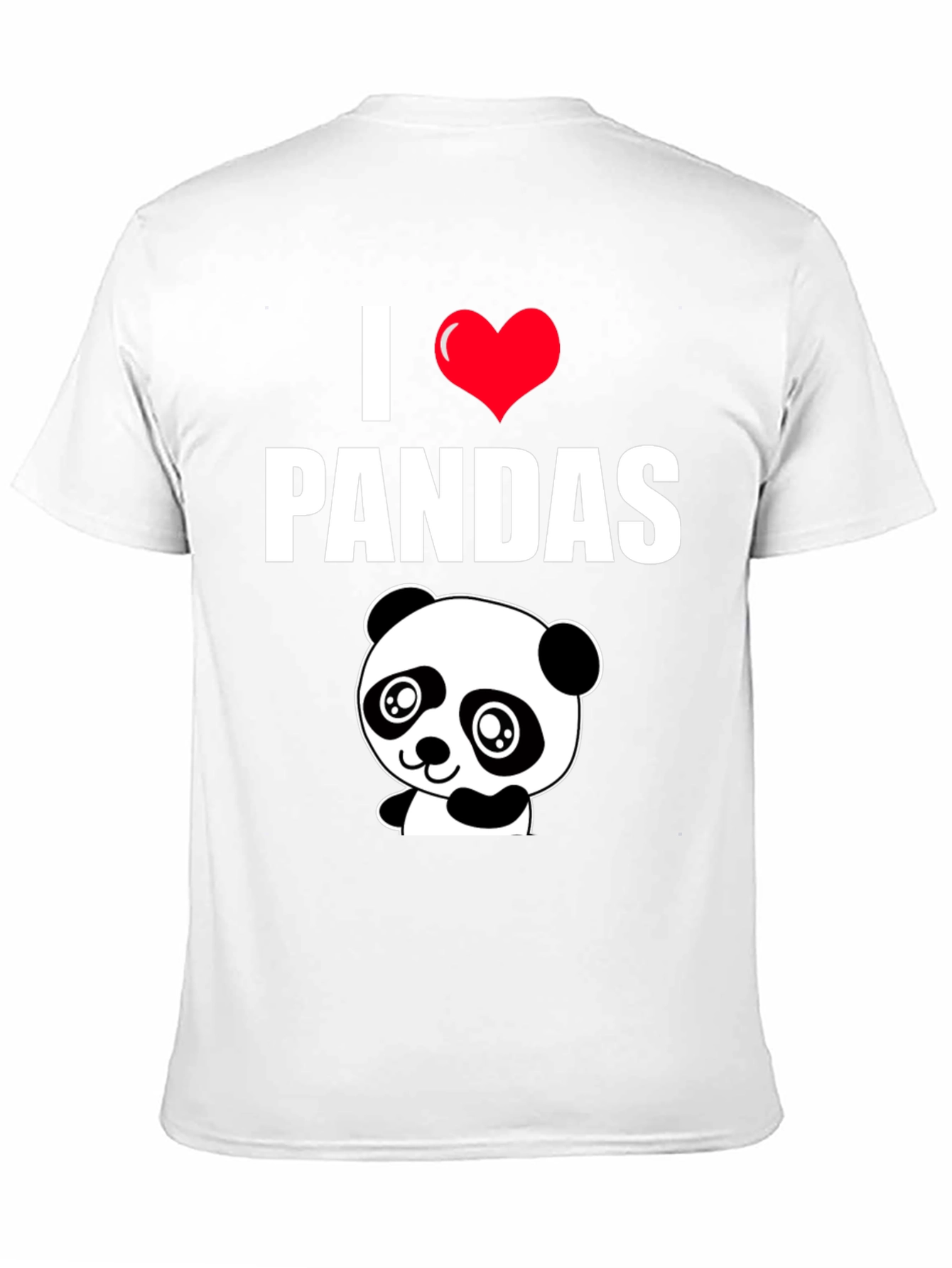 I Heart Pandas Black Graphic Tee Shirt