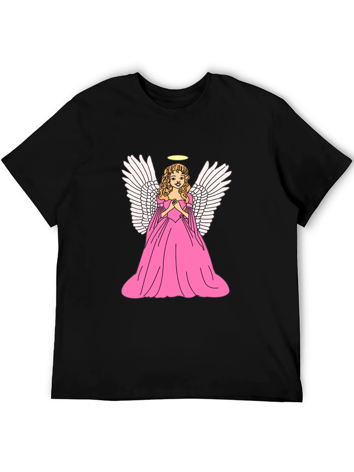 Angel Graphic Tee - Black Cotton T-Shirt