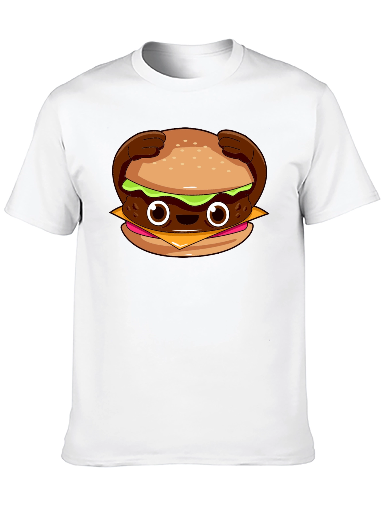 Cute Burger Graphic T-Shirt - Black