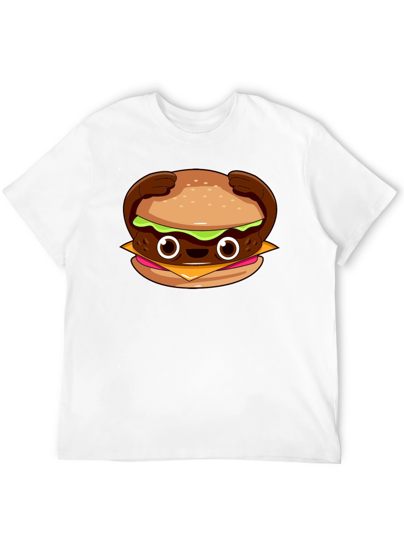 Cute Burger Graphic T-Shirt - Black
