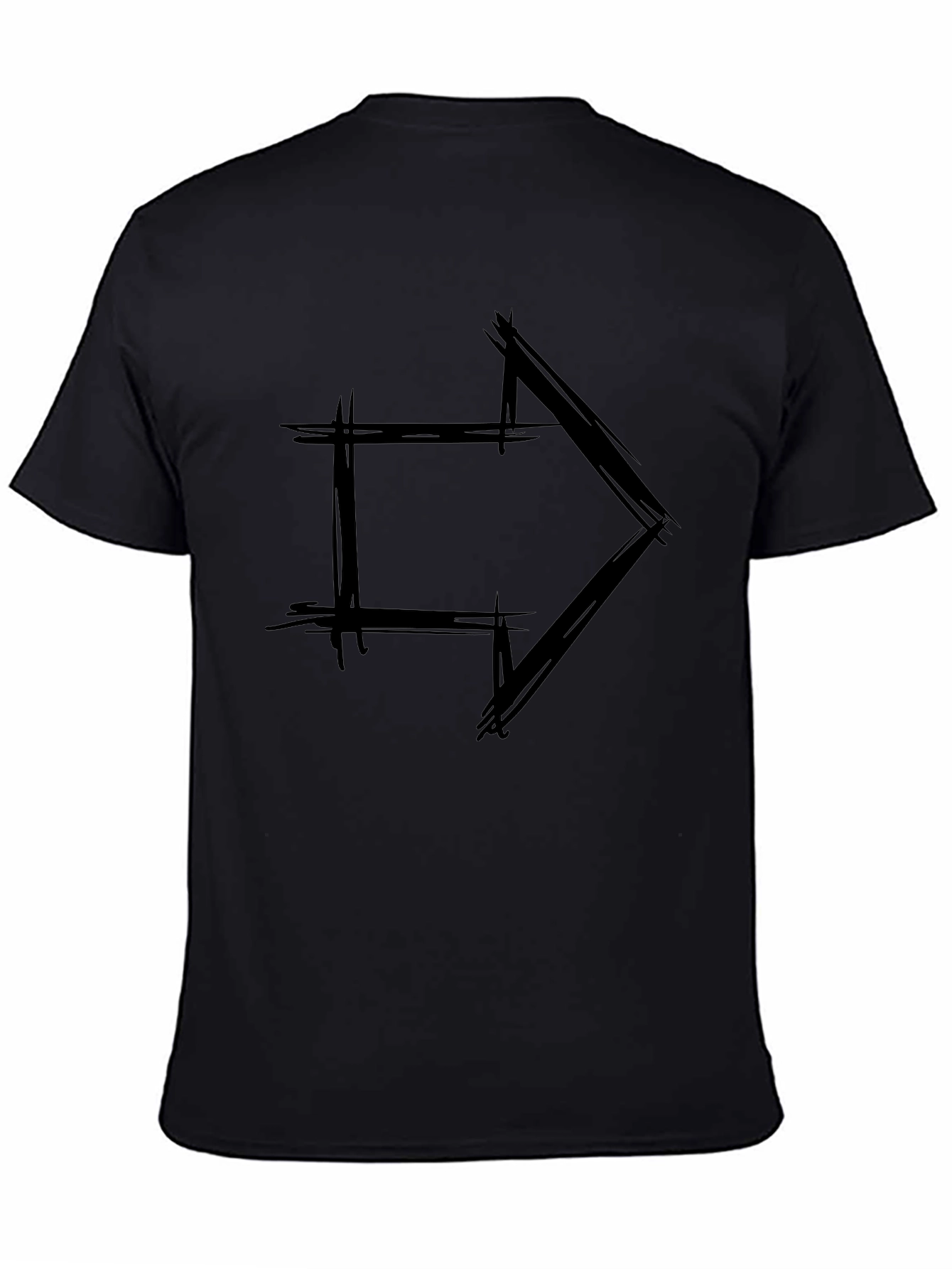 Abstract Arrow Graphic Black T-Shirt