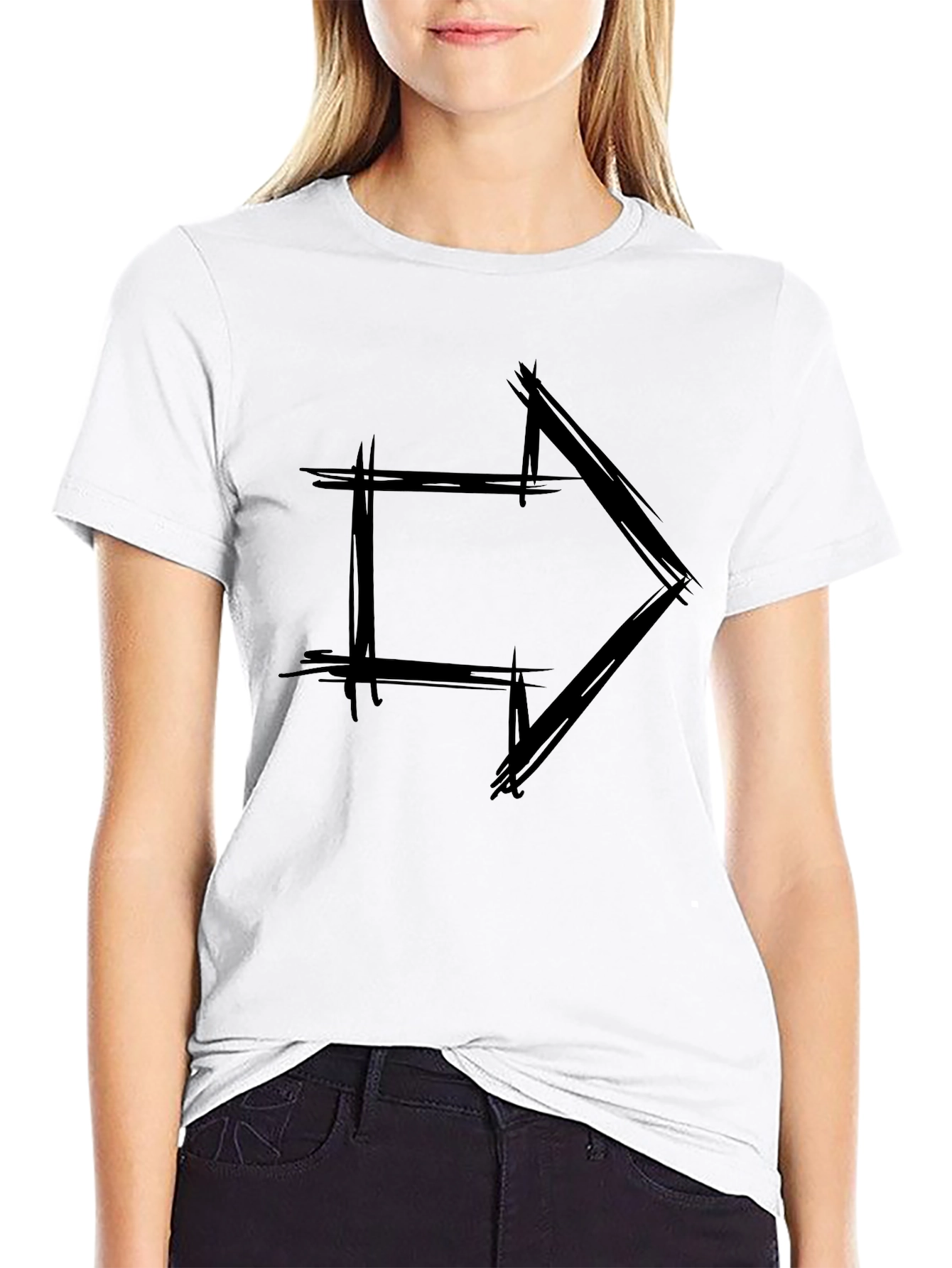 Abstract Arrow Graphic Black T-Shirt