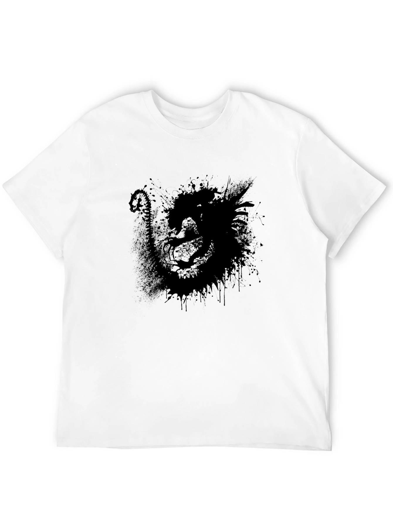 Mens Black Graphic T-Shirt - Abstract Dark Design
