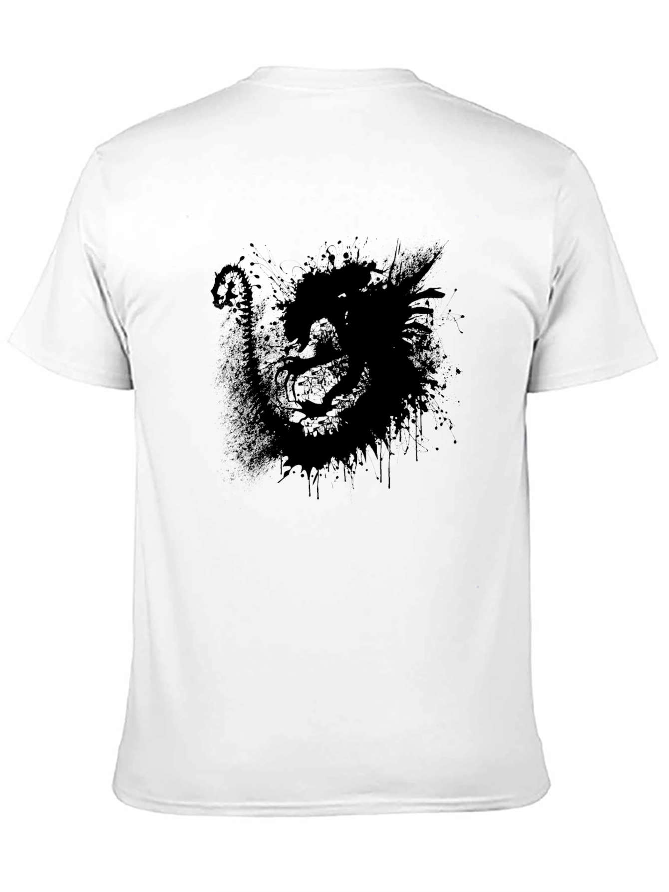 Mens Black Graphic T-Shirt - Abstract Dark Design