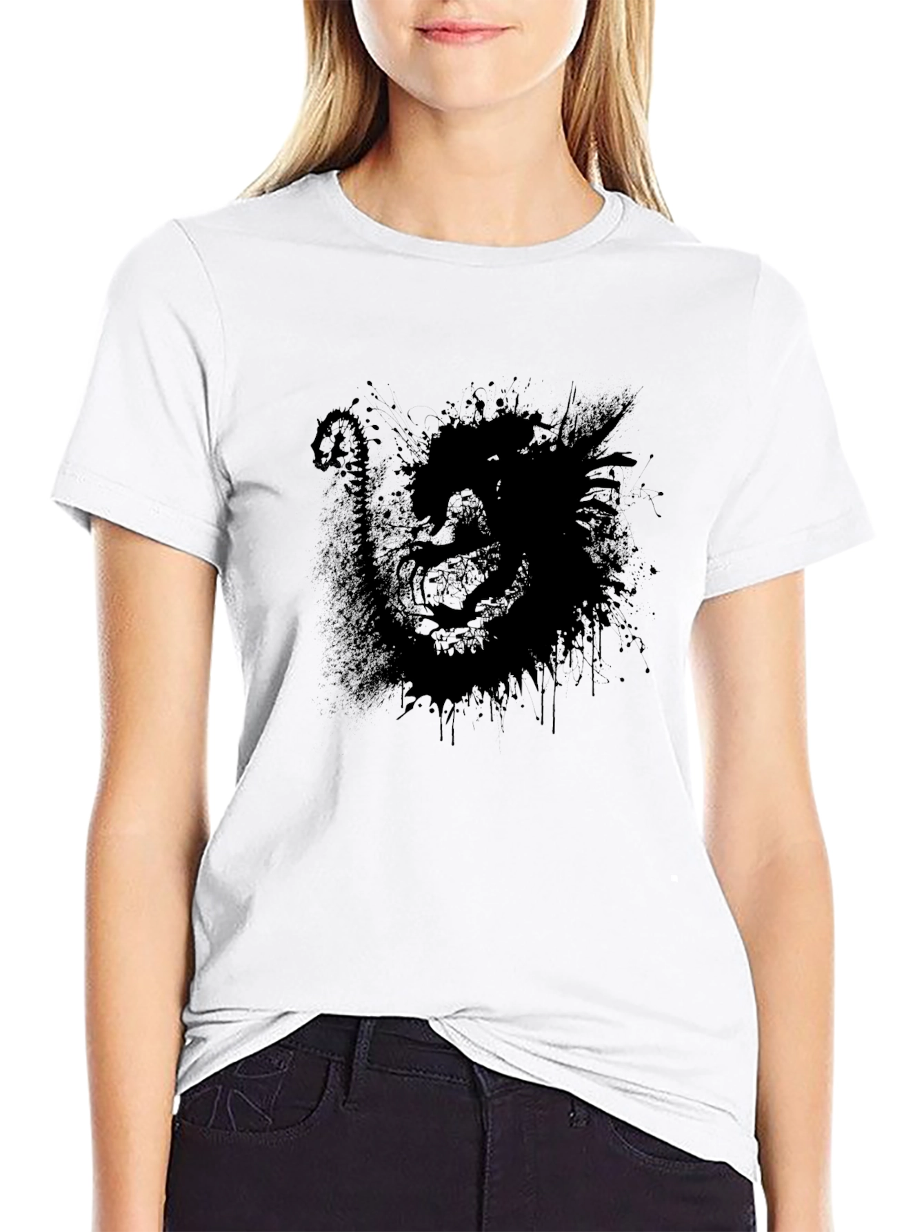 Mens Black Graphic T-Shirt - Abstract Dark Design