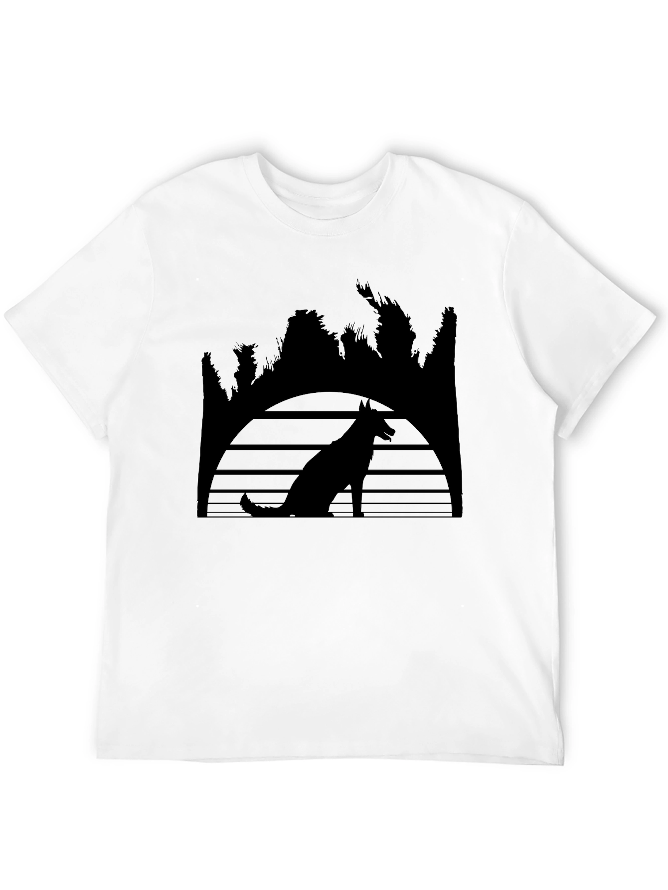 Dog Silhouette Sunset Graphic Tee