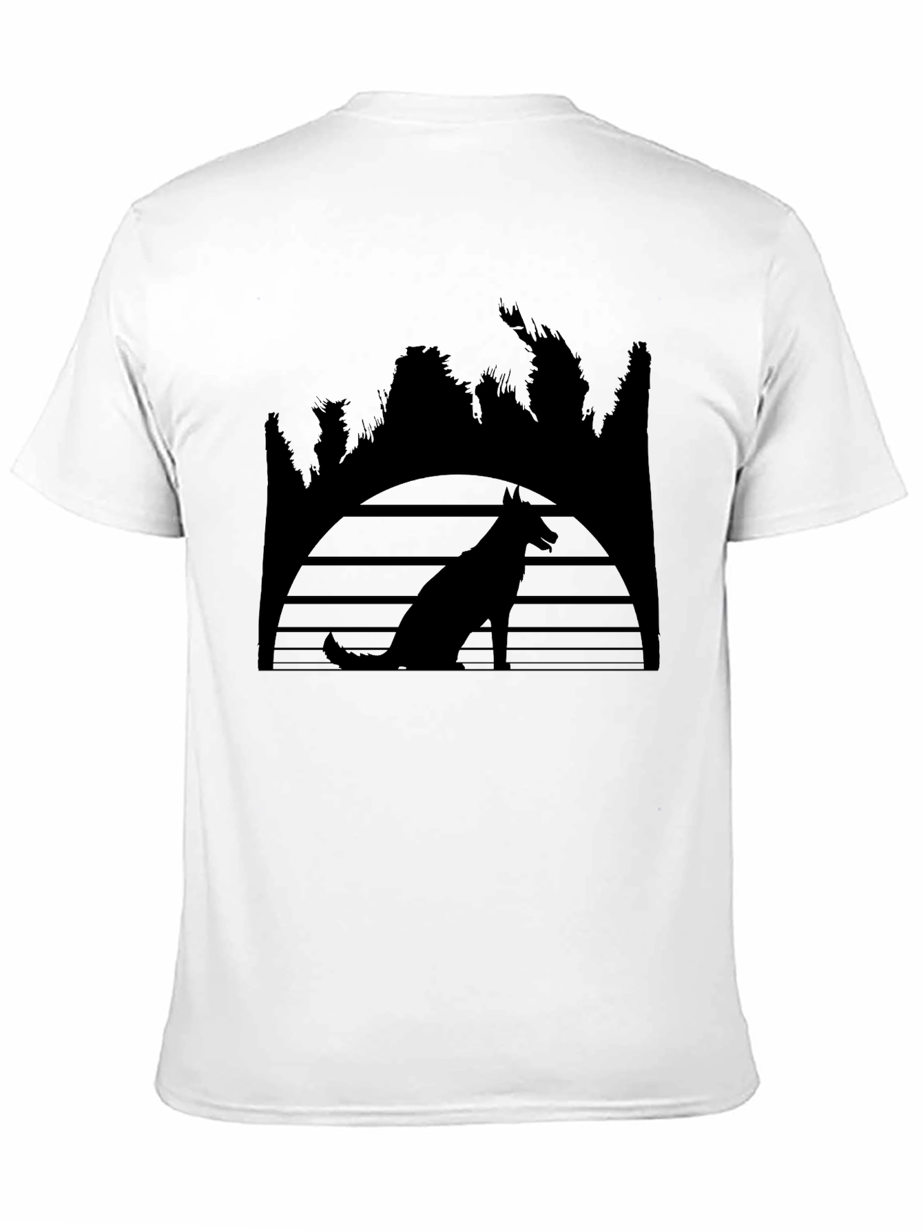 Dog Silhouette Sunset Graphic Tee