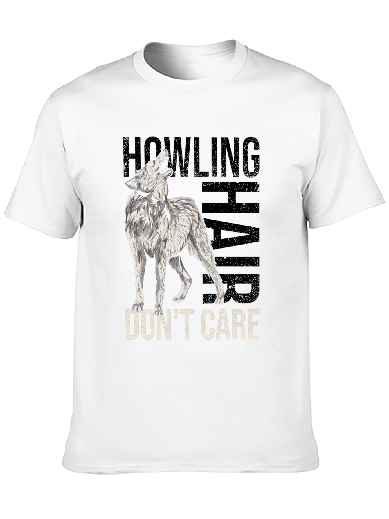 Howling Wolf Hair Dont Care Graphic Tee