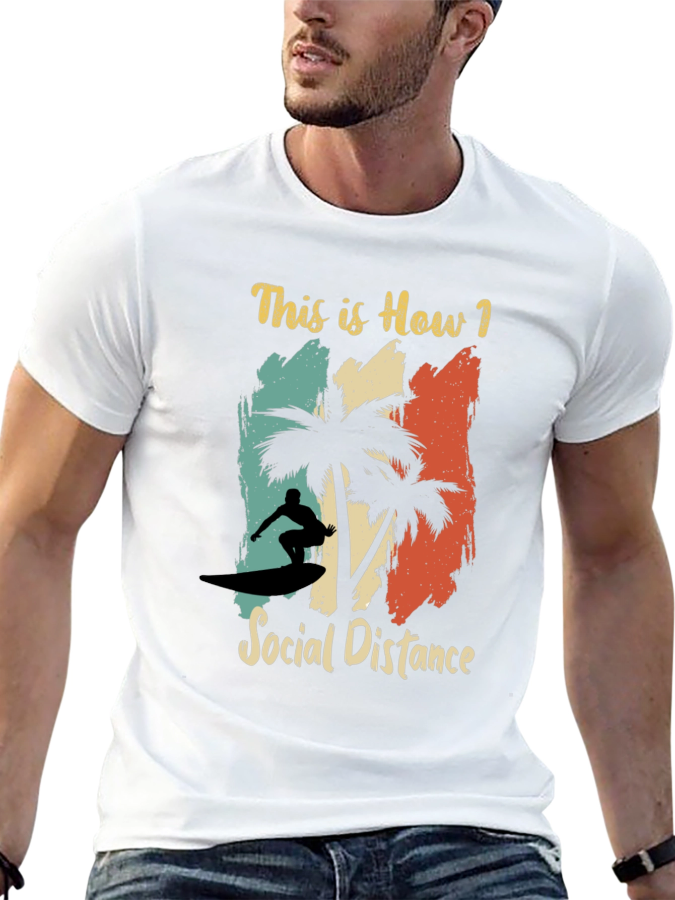 Surfing Social Distance Graphic Tee