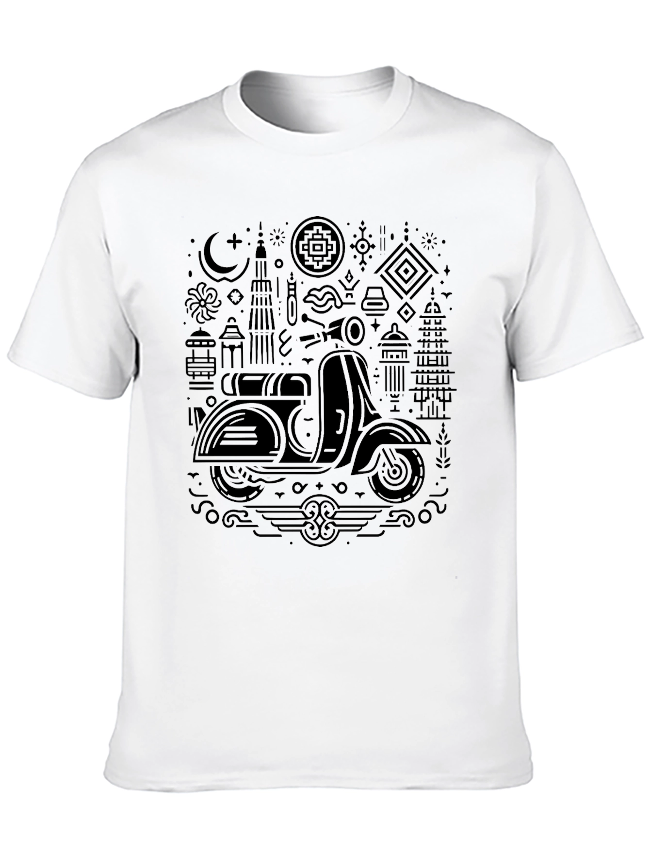 Black Scooter Graphic Tee - Unique Design