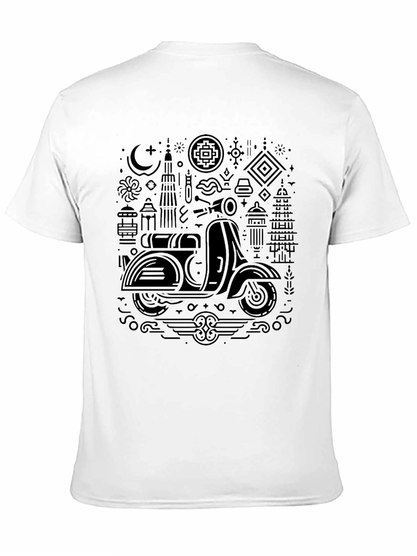 Black Scooter Graphic Tee - Unique Design