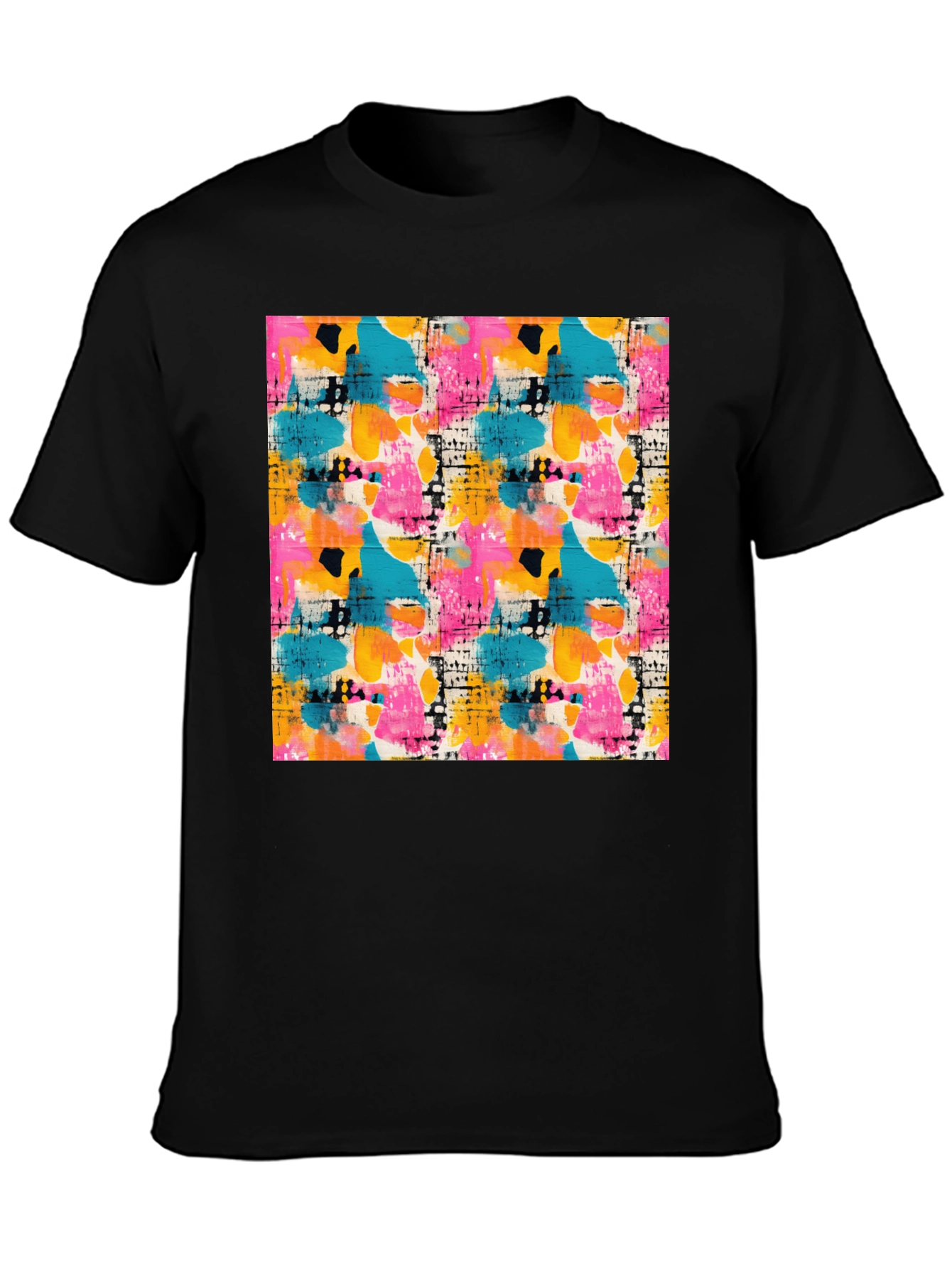 Abstract Art Print Black T-Shirt