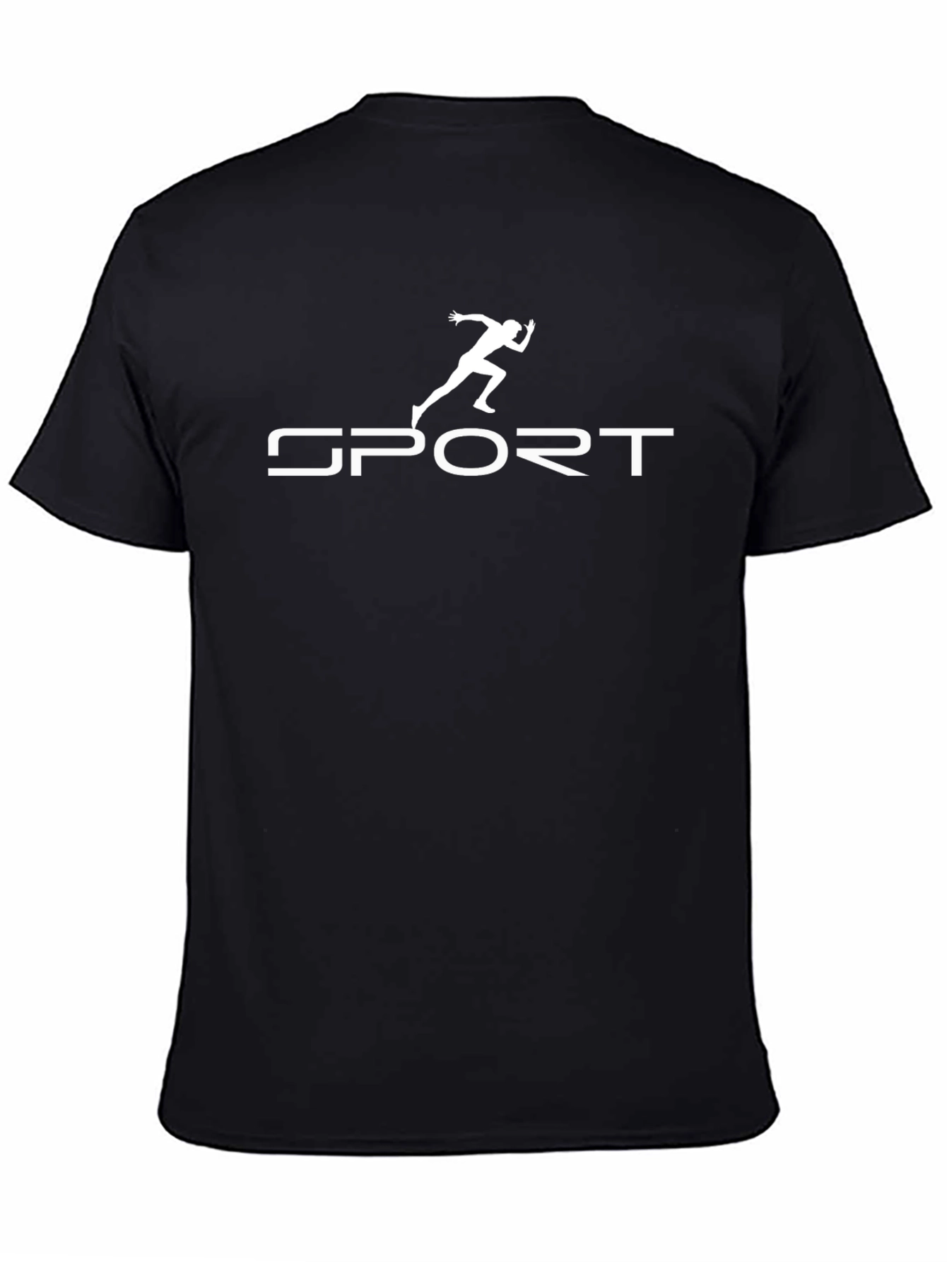 Sport Graphic Tee - Athletic Design Black T-Shirt