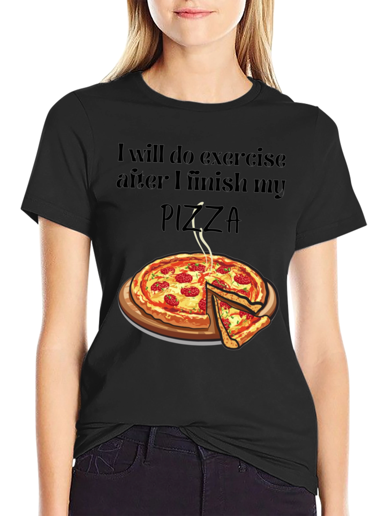 Funny Pizza Lover T-Shirt - Exercise Later!