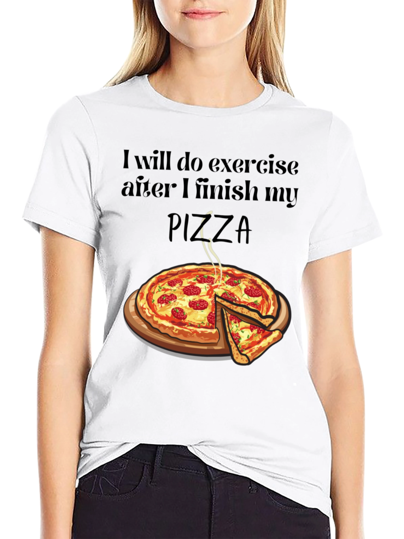 Funny Pizza Lover T-Shirt - Exercise Later!