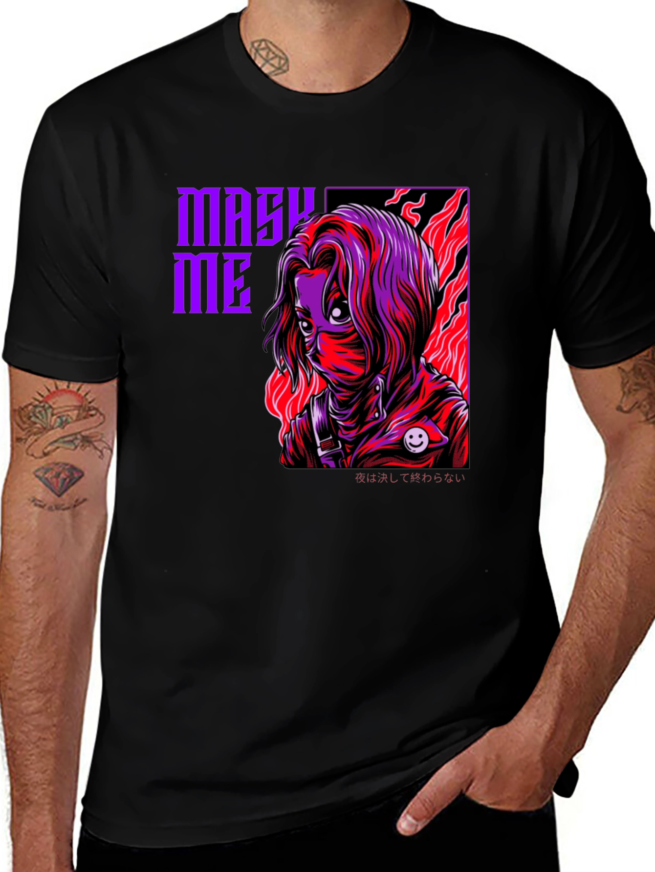 Mask Me Graphic Tee - Anime Inspired Design