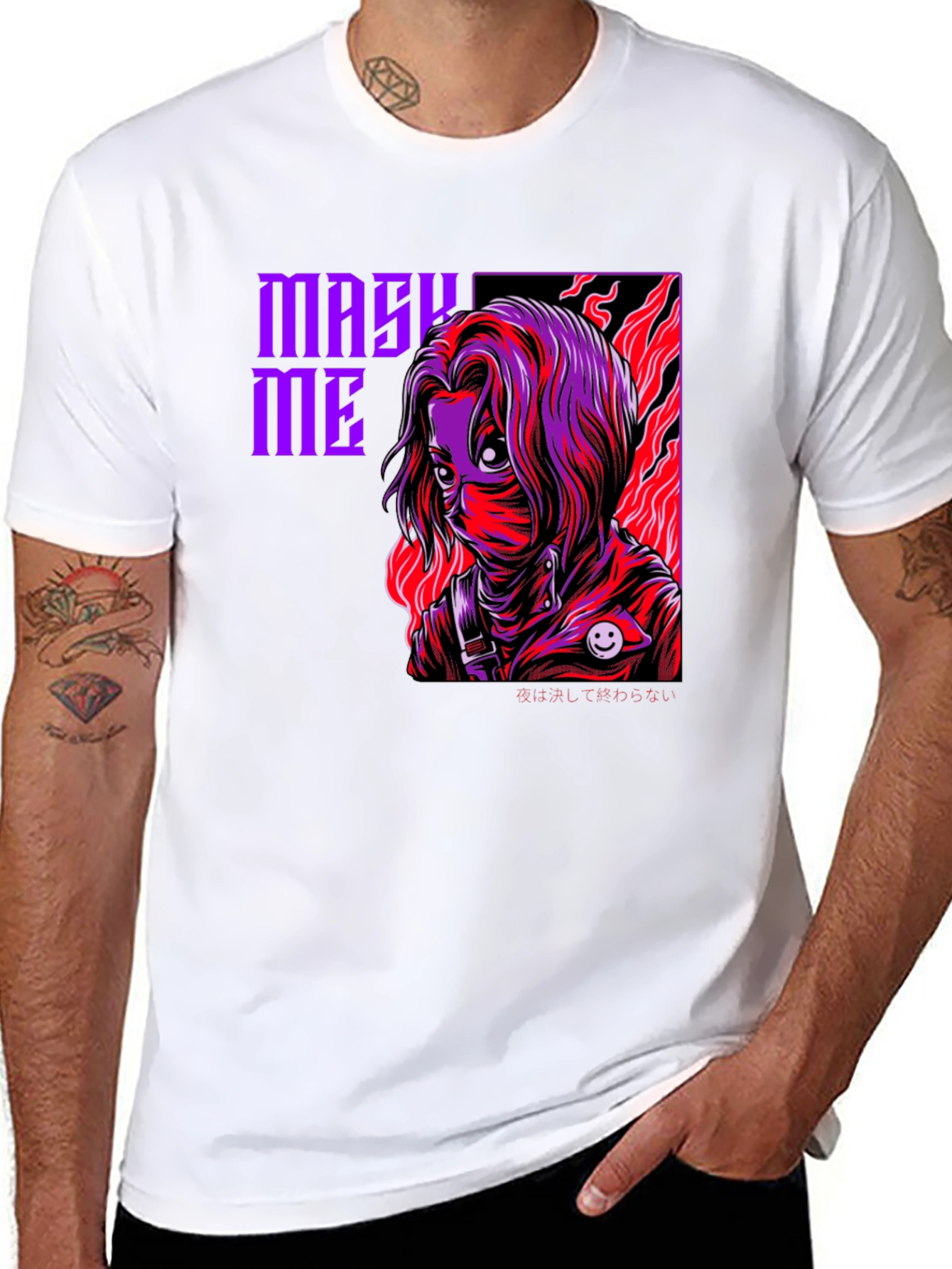 Mask Me Graphic Tee - Anime Inspired Design