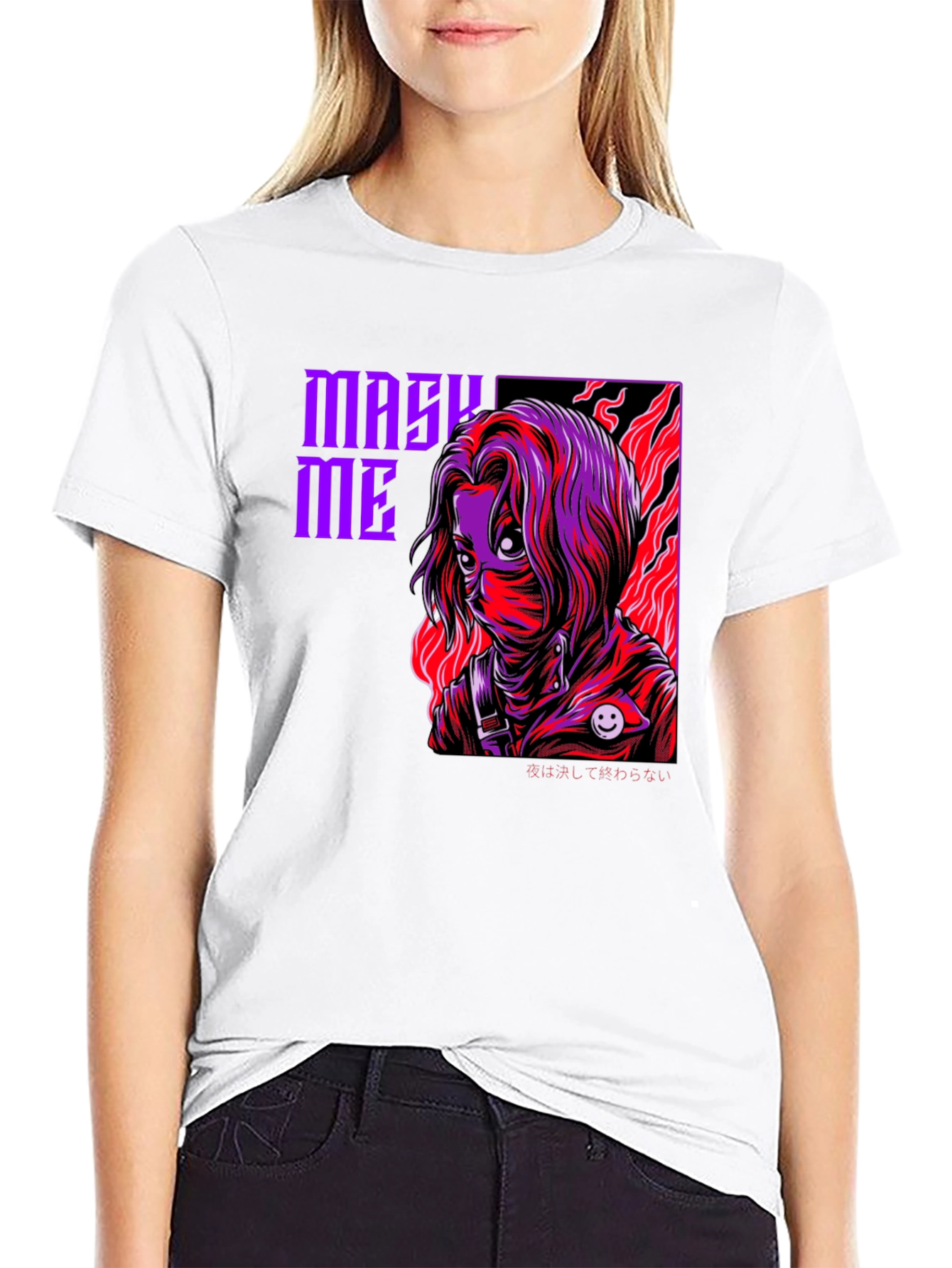 Mask Me Graphic Tee - Anime Inspired Design