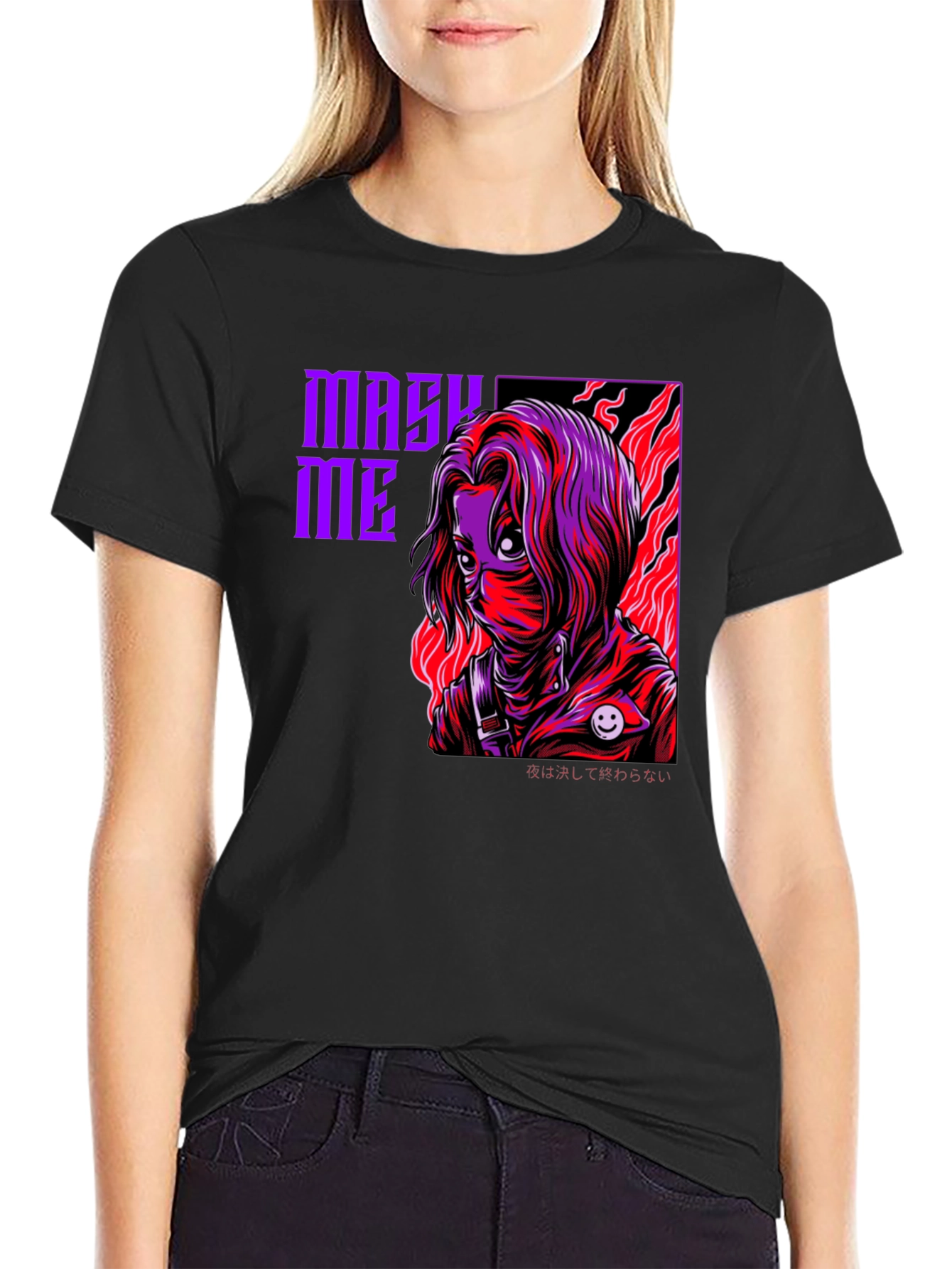 Mask Me Graphic Tee - Anime Inspired Design