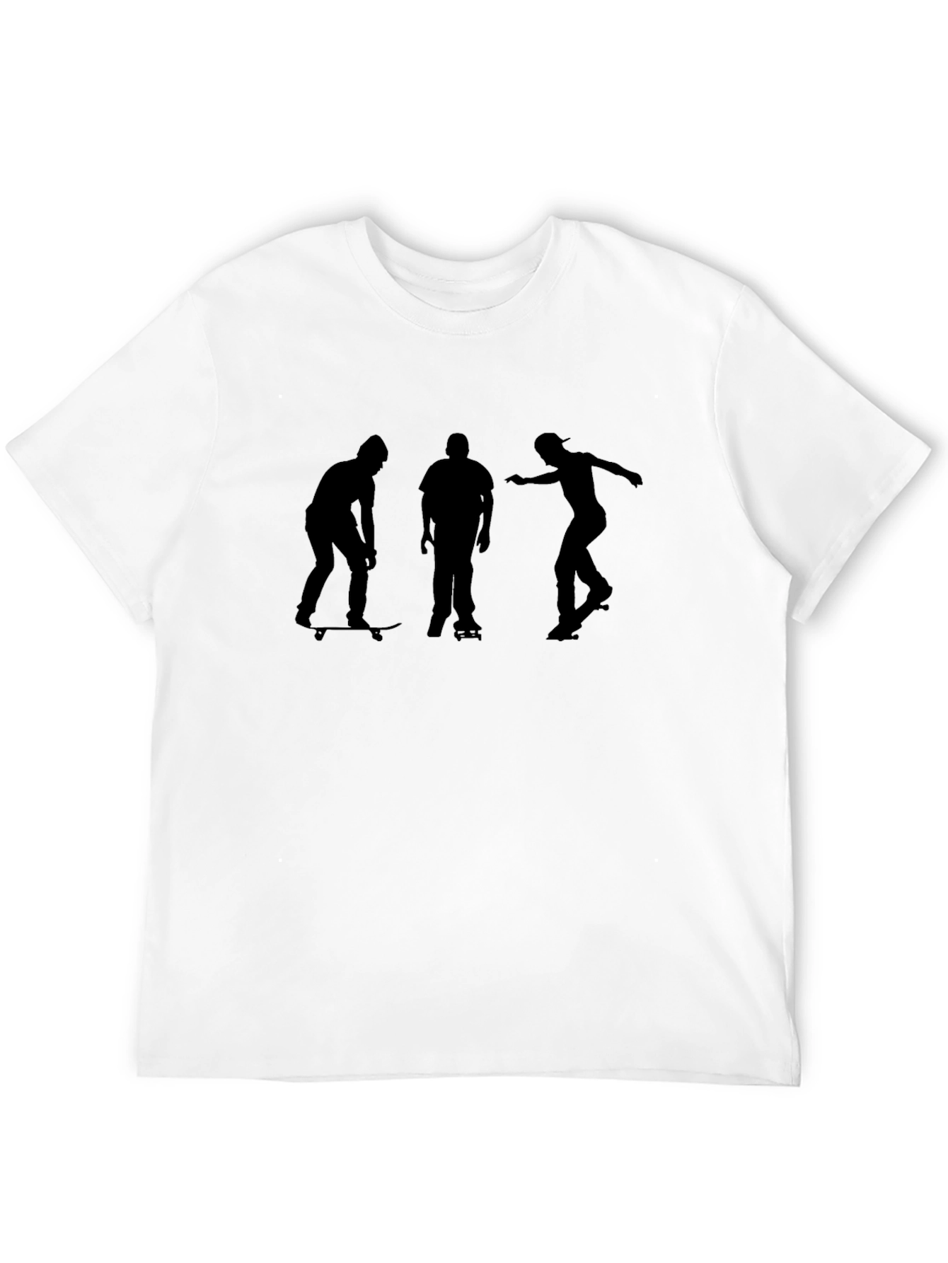 Skateboarding Silhouette Graphic Tee - Black