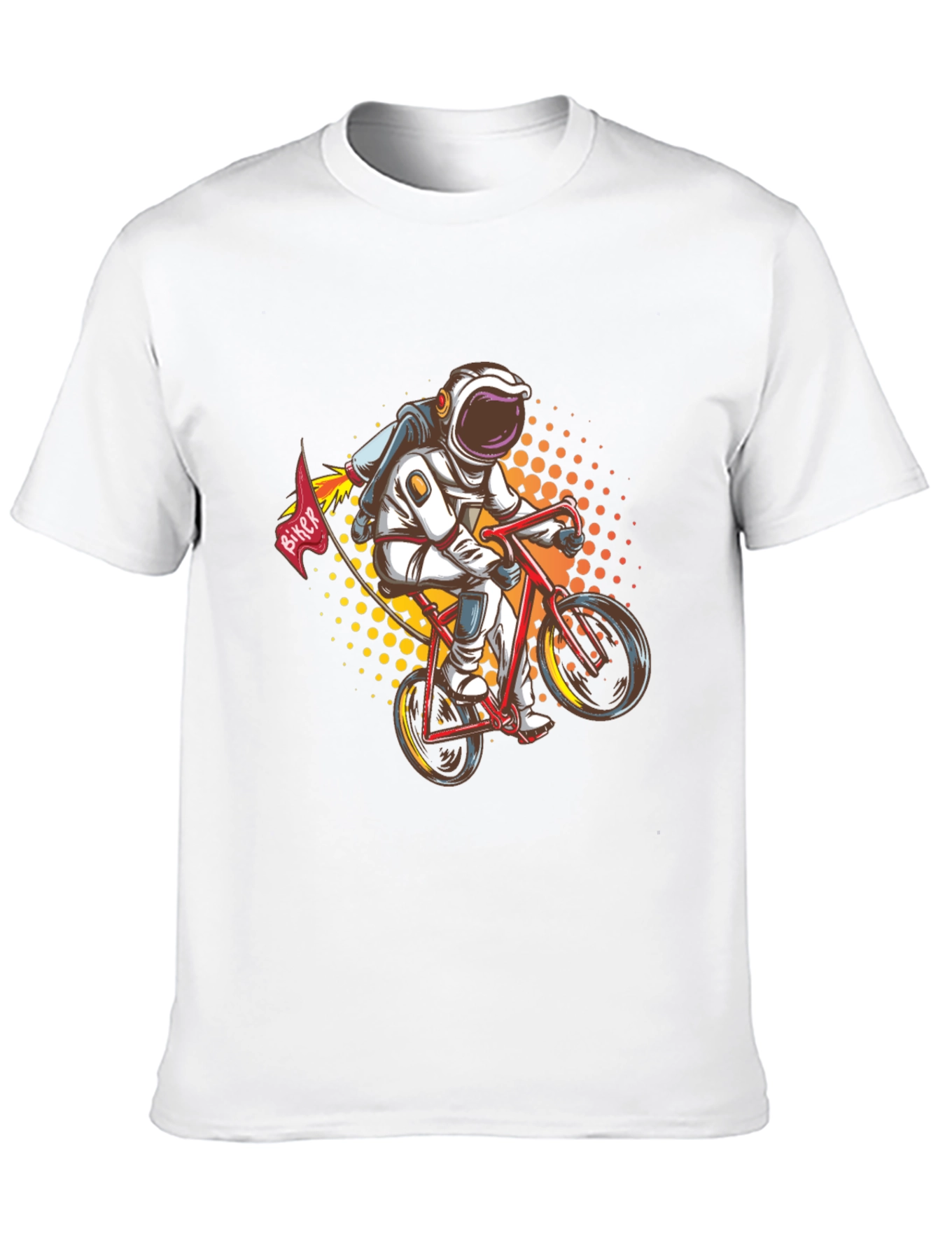 Astronaut Biker Graphic T-Shirt - Space Adventure Tee