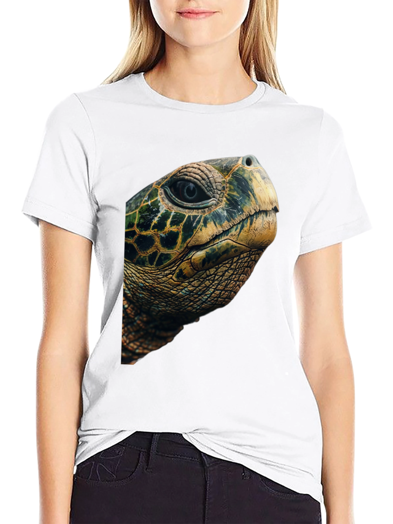 Sea Turtle Graphic Tee - Black Cotton Blend T-Shirt