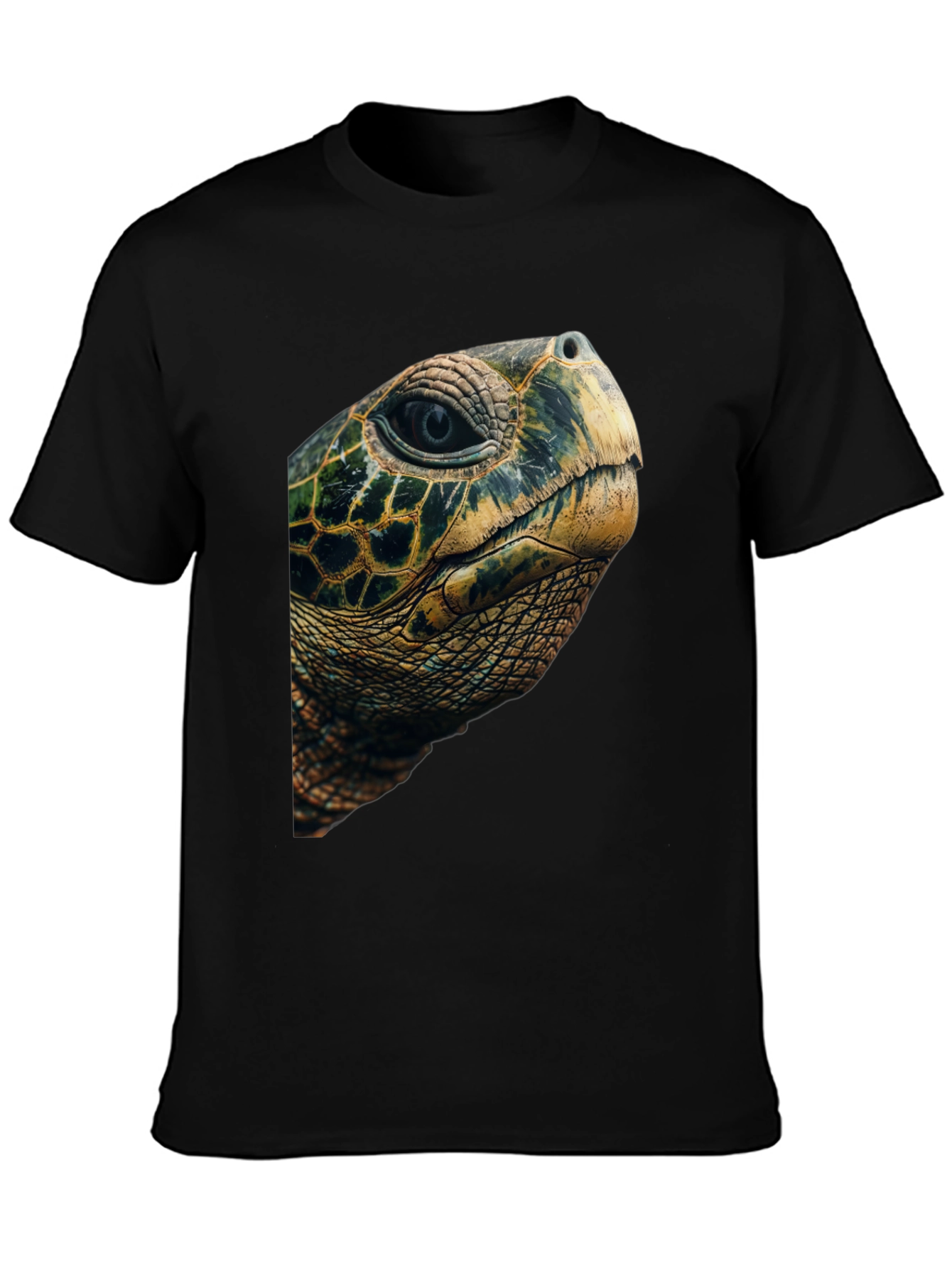 Sea Turtle Graphic Tee - Black Cotton Blend T-Shirt