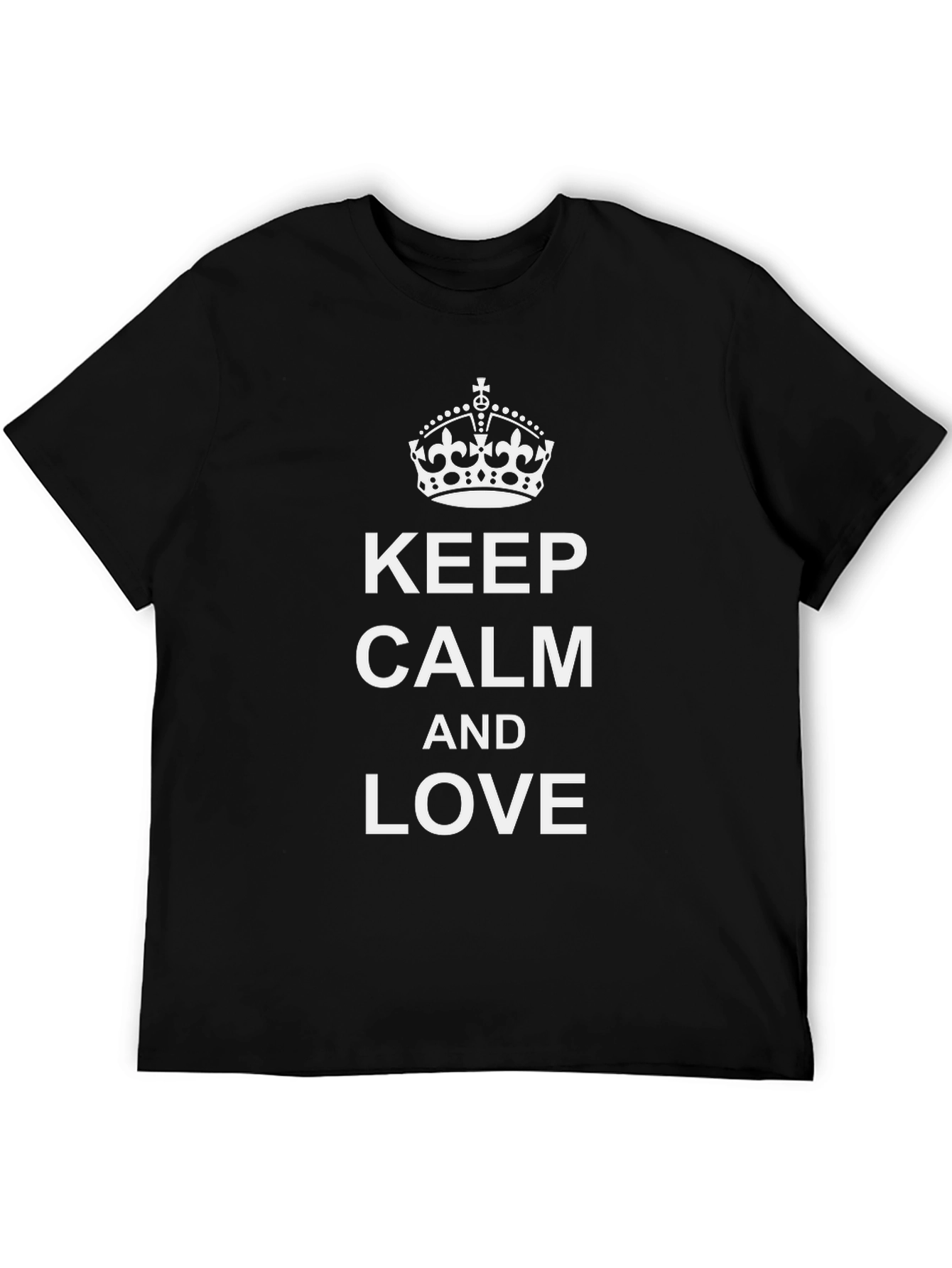 Keep Calm and Love Black Graphic T-Shirt
