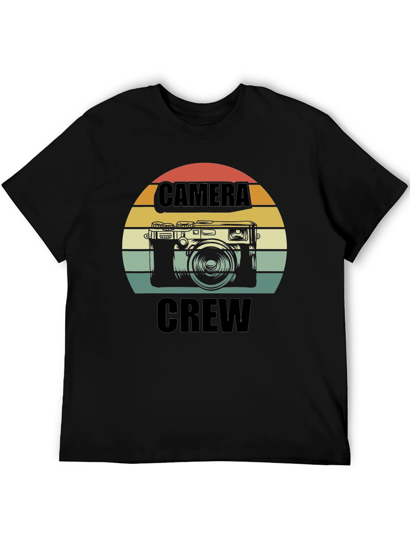 Camera Crew Retro Style Graphic Tee