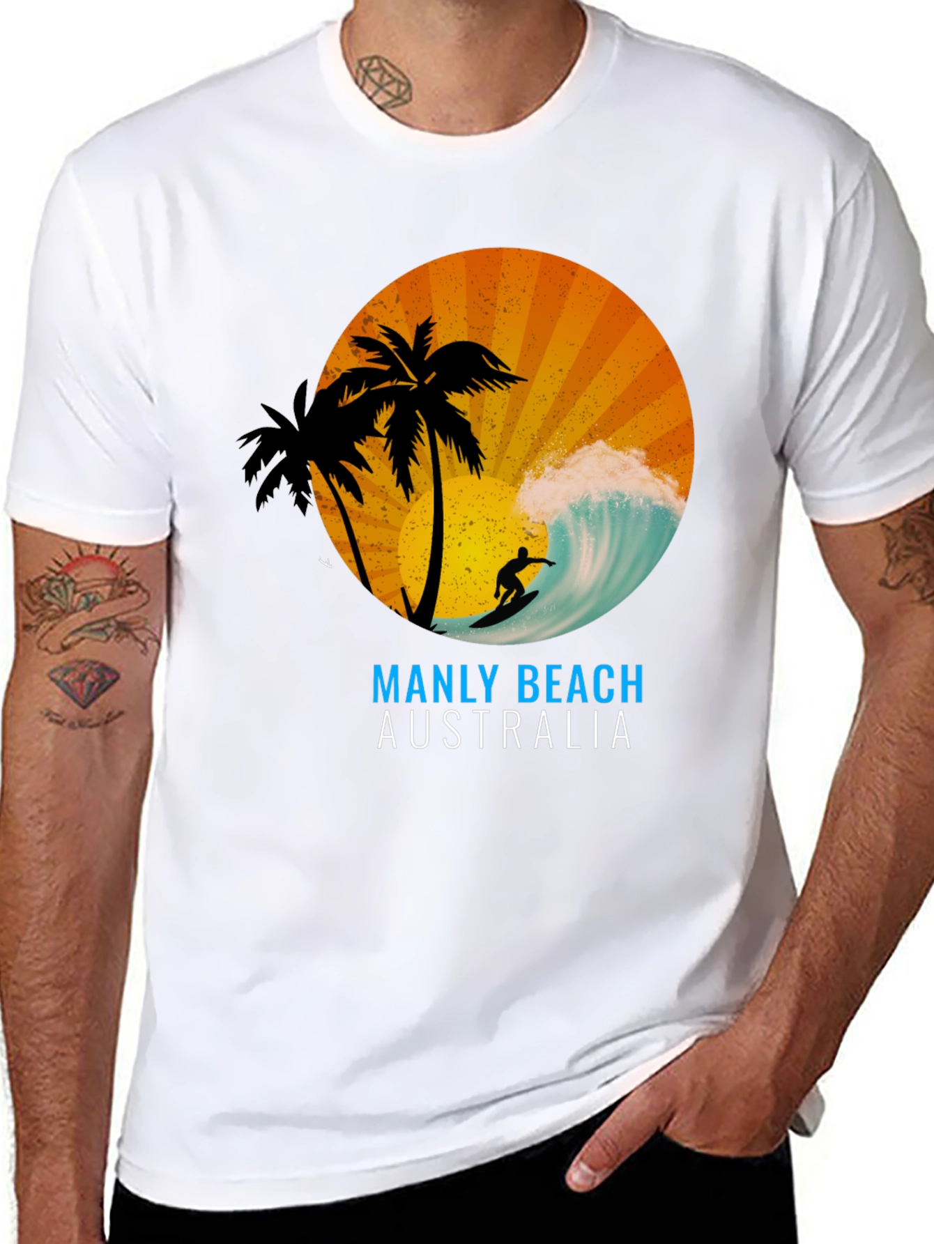 Manly Beach Australia Graphic T-Shirt