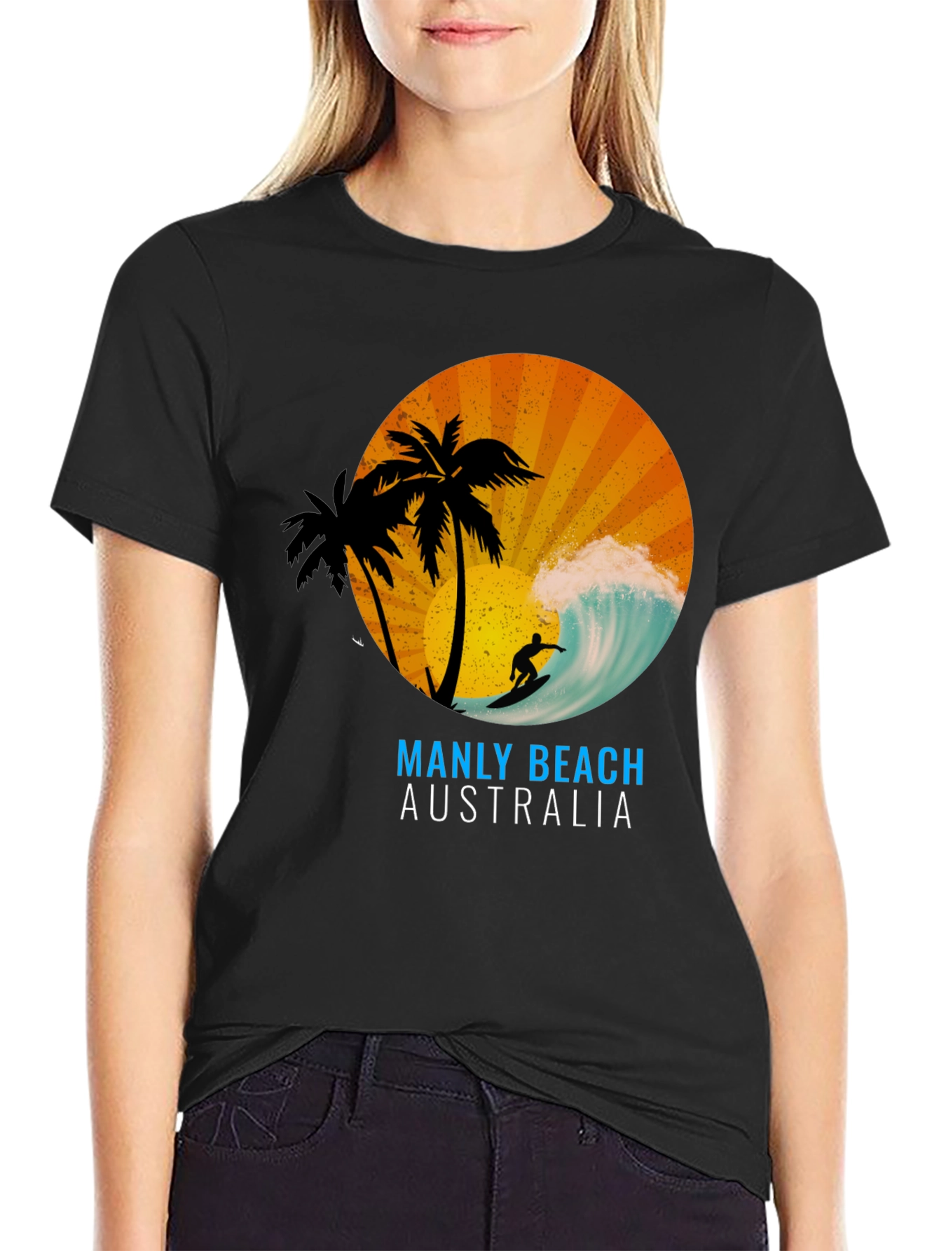 Manly Beach Australia Graphic T-Shirt