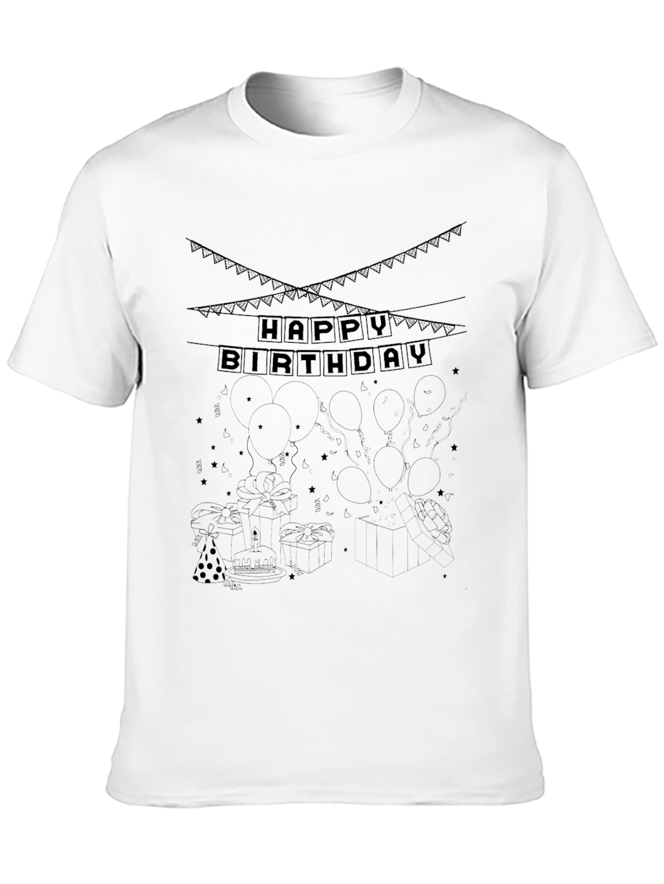 Happy Birthday Graphic T-Shirt - Black