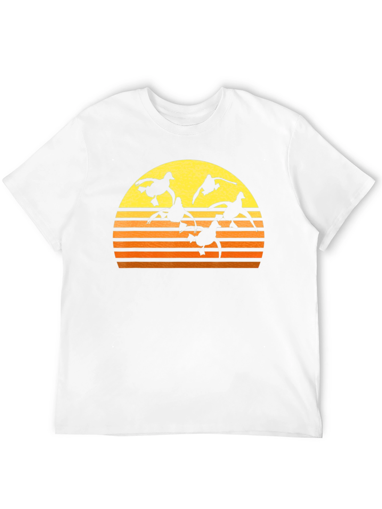 Sunset Ducks Graphic Tee - Black Cotton T-Shirt