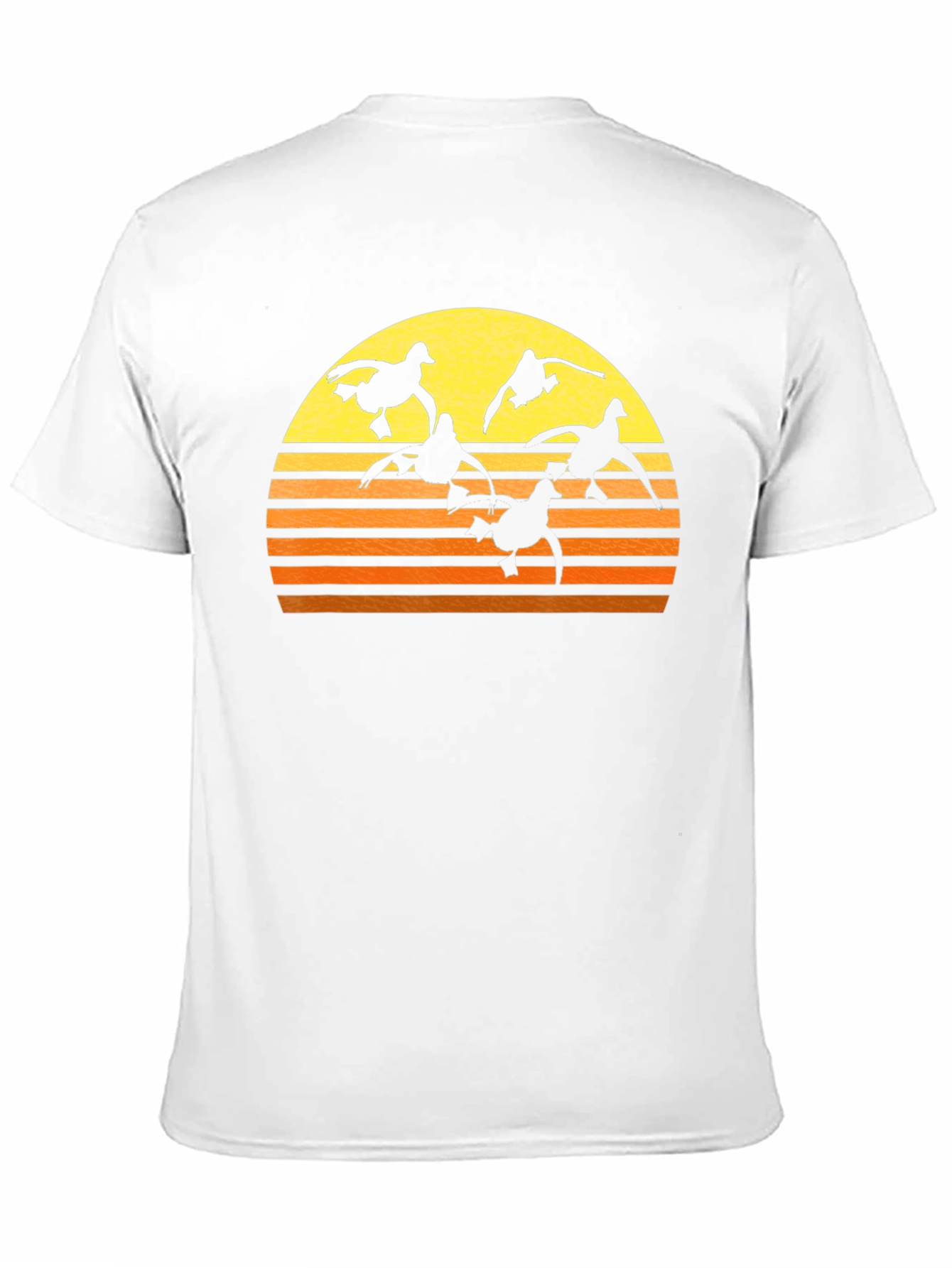 Sunset Ducks Graphic Tee - Black Cotton T-Shirt
