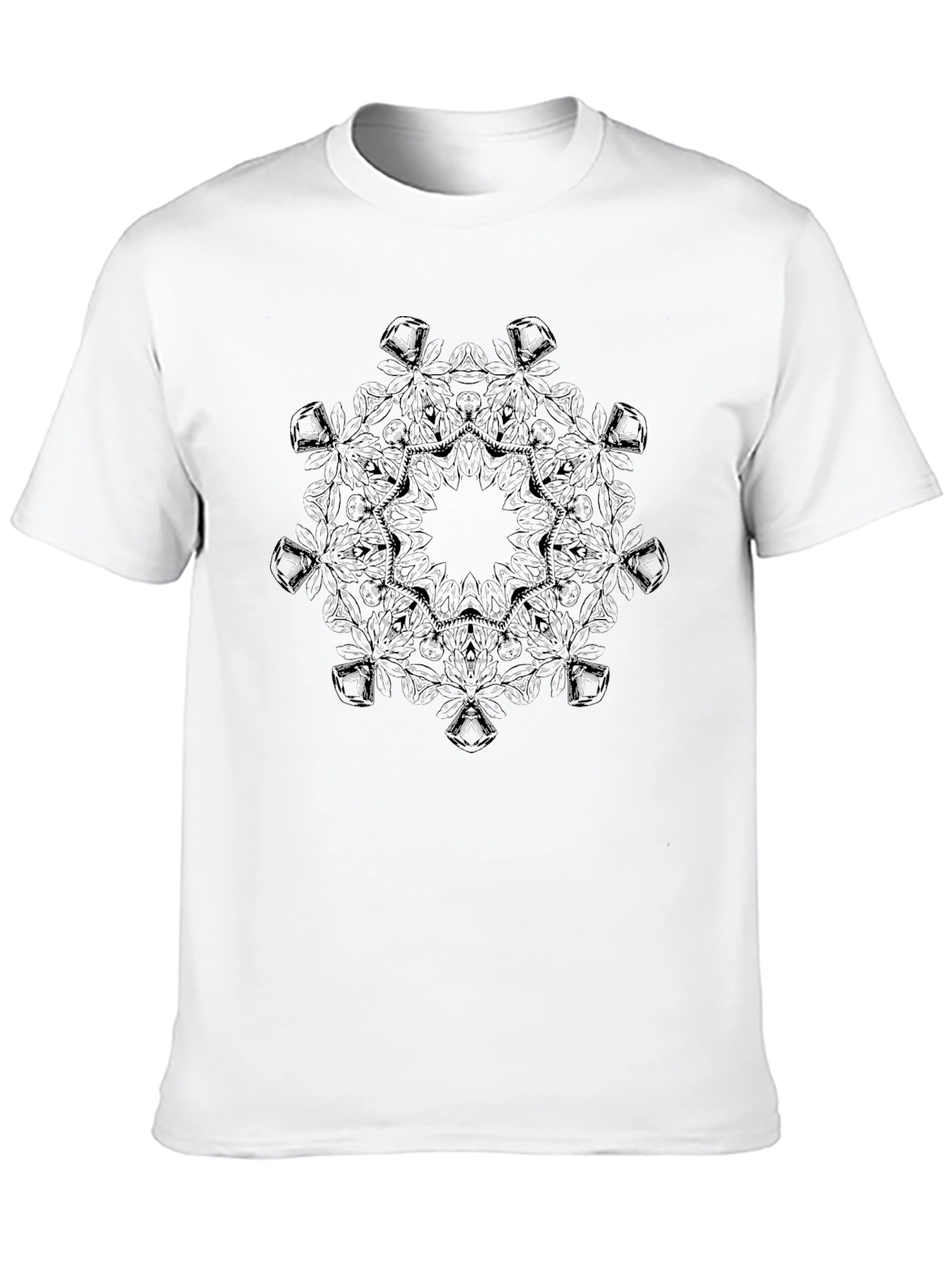 Abstract Mandala Graphic Black T-Shirt