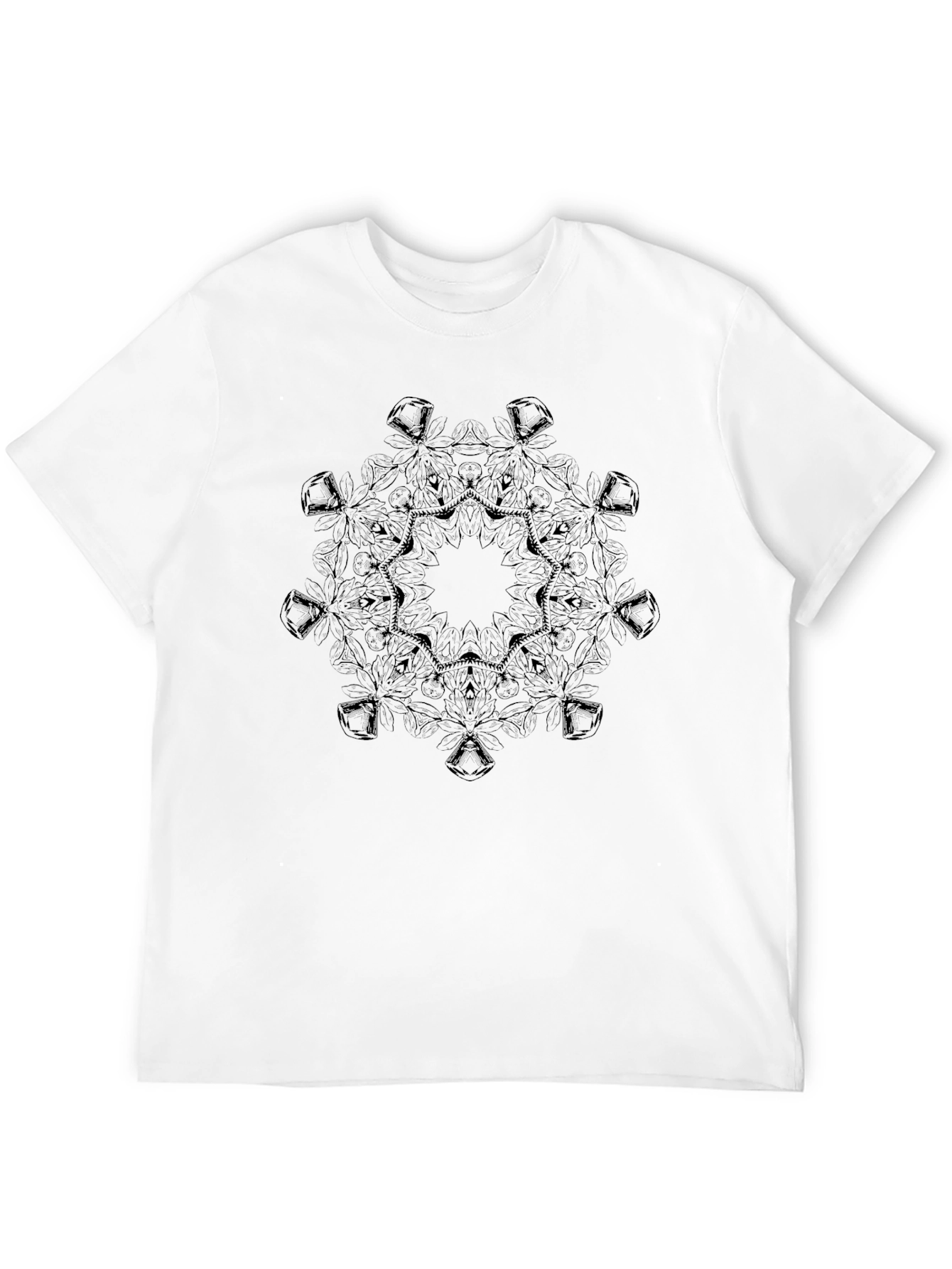 Abstract Mandala Graphic Black T-Shirt