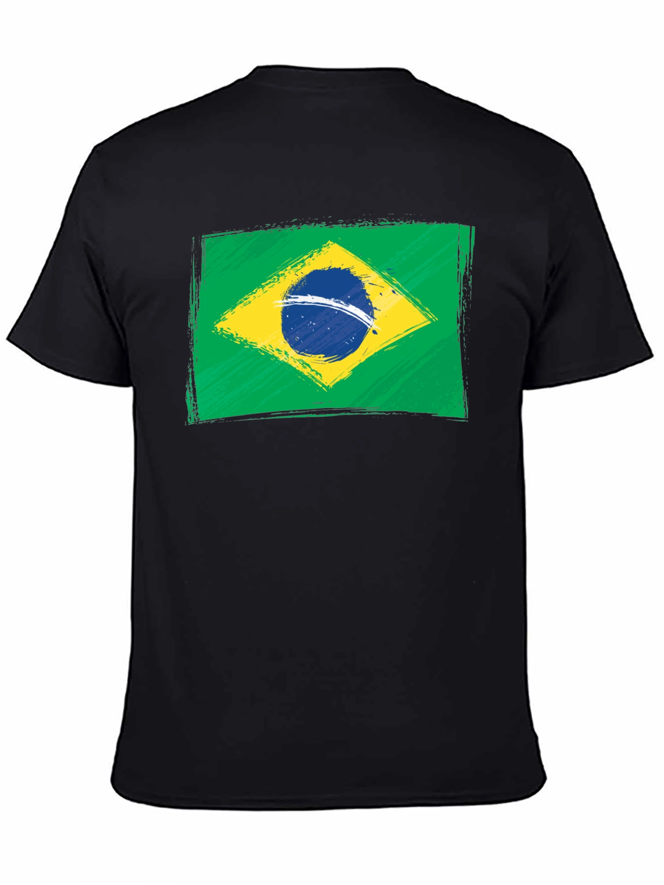 Brazil Flag Graphic T-Shirt - Black