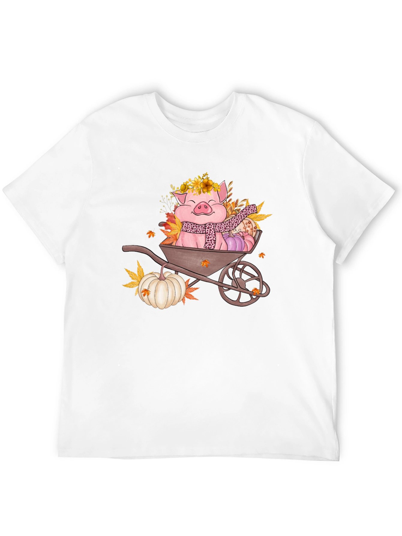 Fall Pig Wheelbarrow Graphic Tee