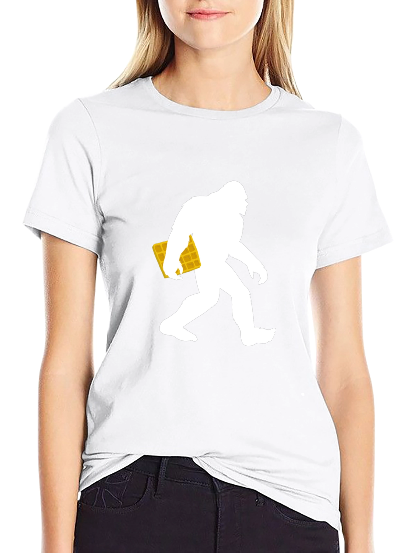 Bigfoot Waffle T-Shirt - Novelty Graphic Tee